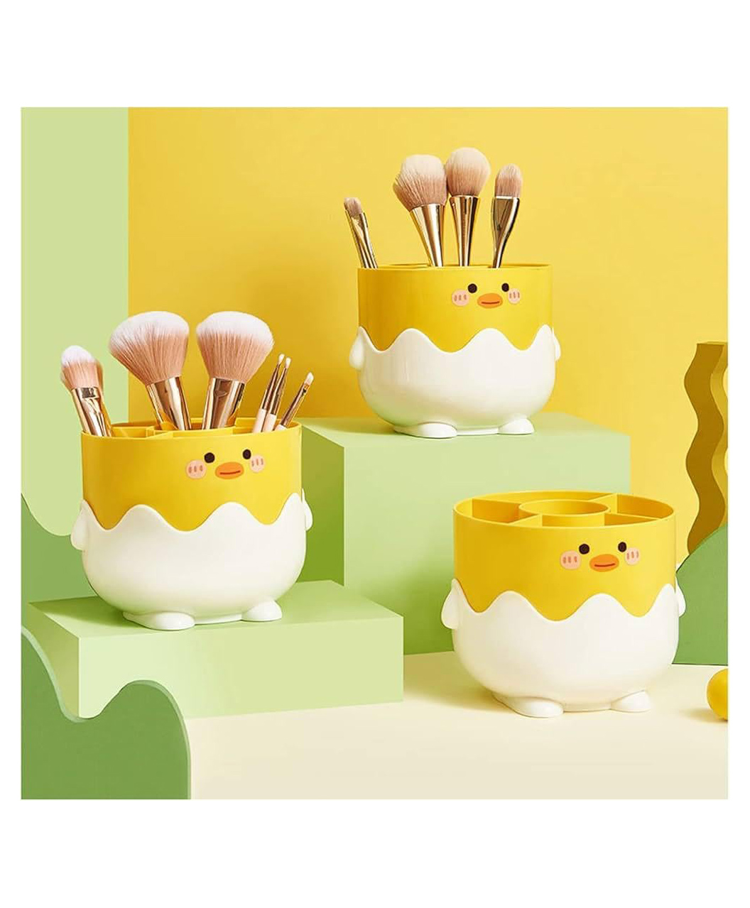 Sanjary Cute Cartoon Shape Desk Organizer Multi Compartment Pen Holder Storage Container for Kids Adults Study Table Use color design may vary-image-42