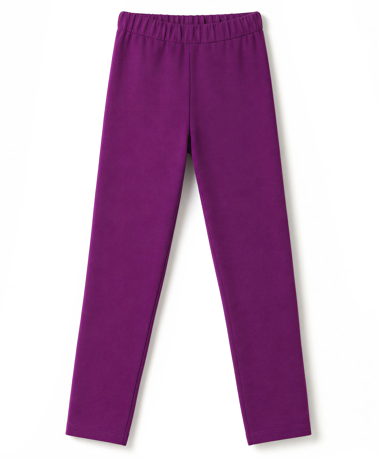 Pine Kids Cotton Lycra Knit Full Length Solid Leggings - Purple-picture-17