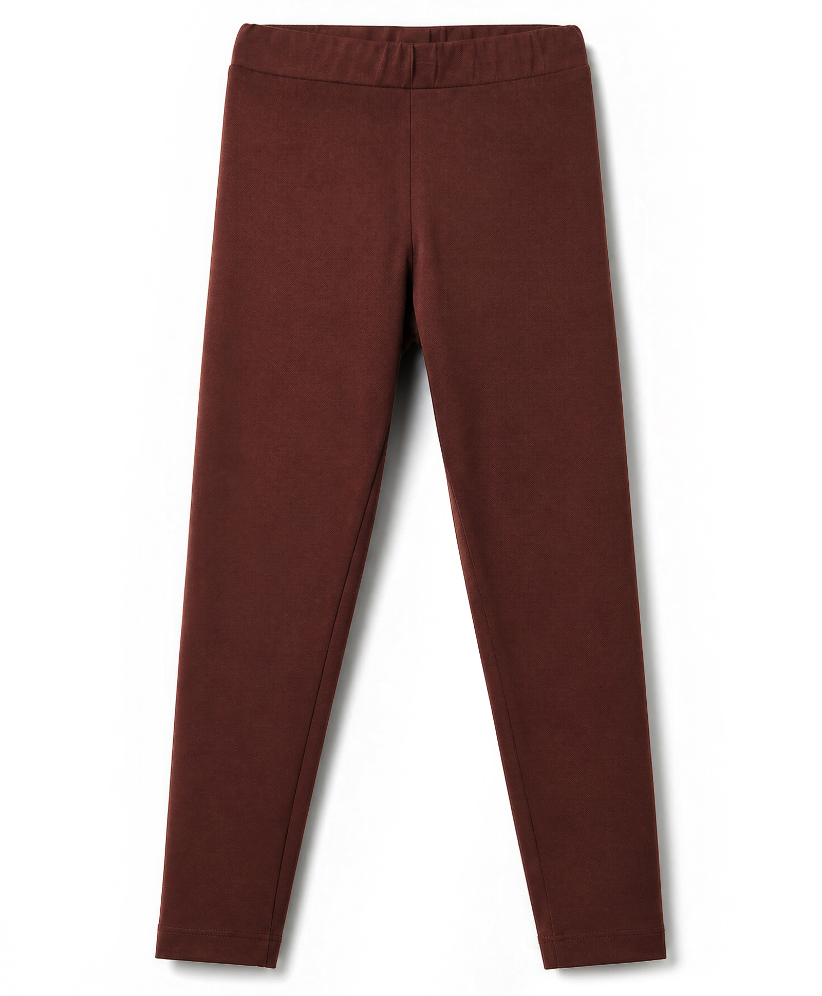 Pine Kids Cotton Lycra Knit Full Length Solid Leggings - Brown-picture-18