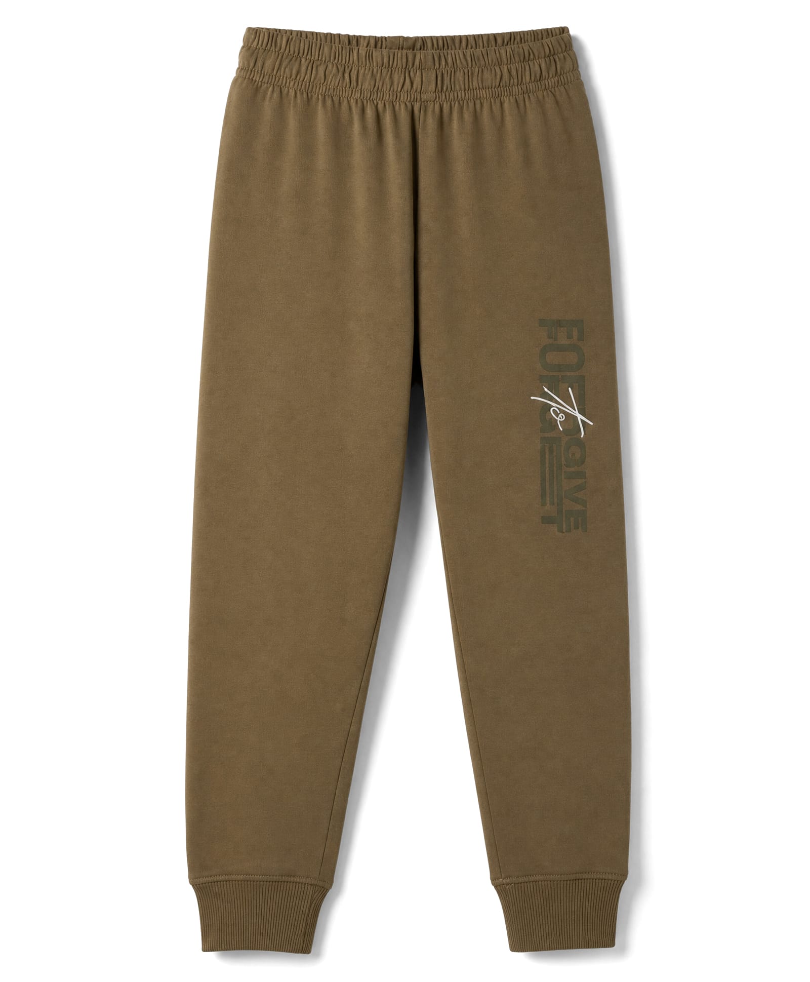 Doreme Sinker Knit Full Length Lounge Pants With Text Print - Khaki-image-46