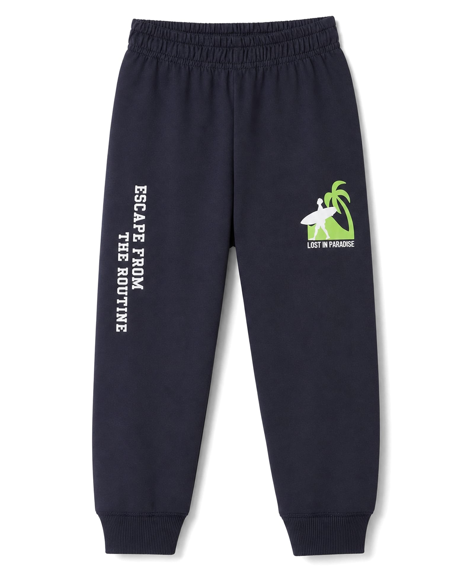 Doreme Sinker Knit Full Length Lounge Pants With Escape From The Routine Text Print - Navy Blue-picture-14