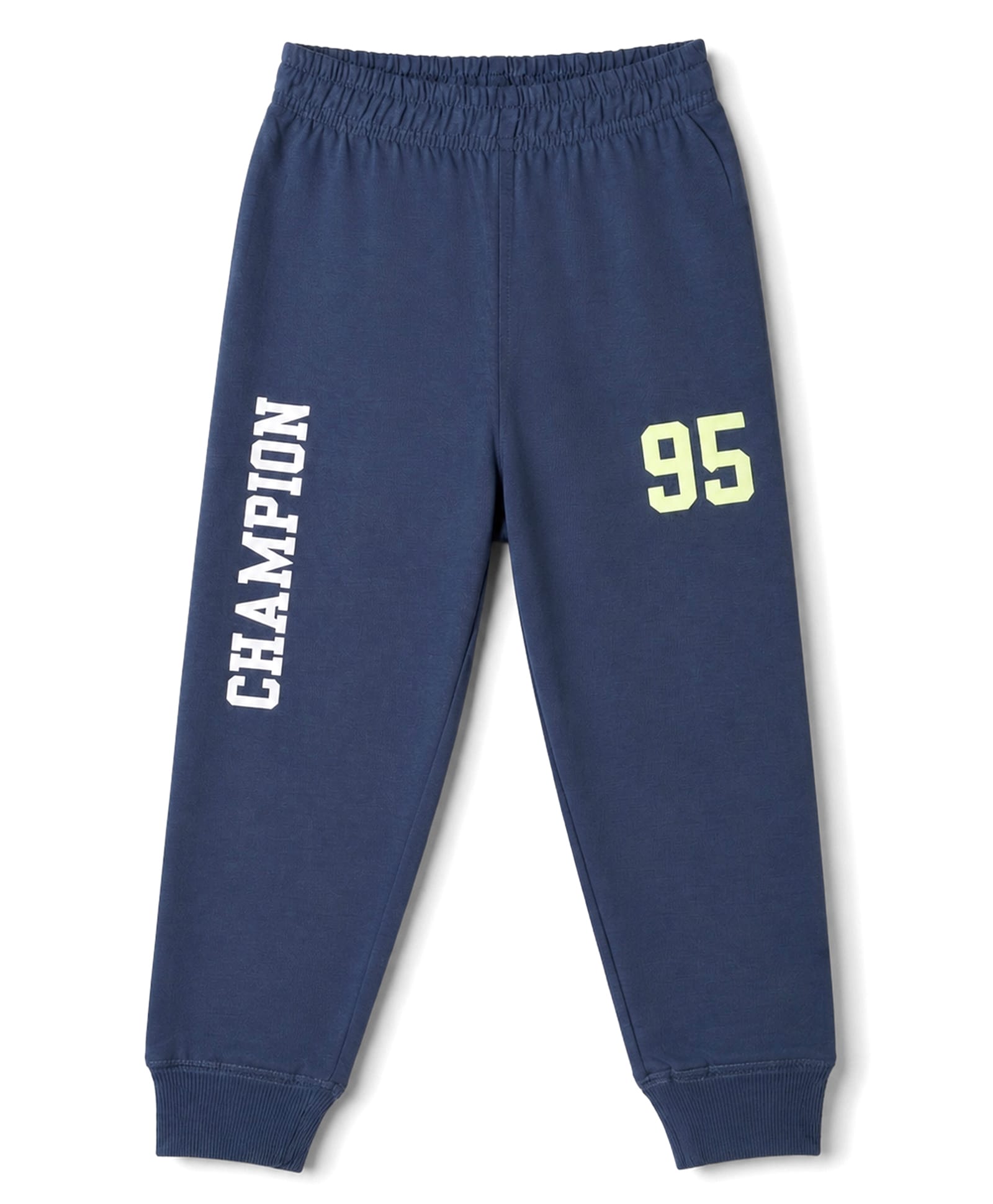 Doreme Sinker Knit Full Length Lounge Pants With Champion Text Print - Royal Blue-picture-15