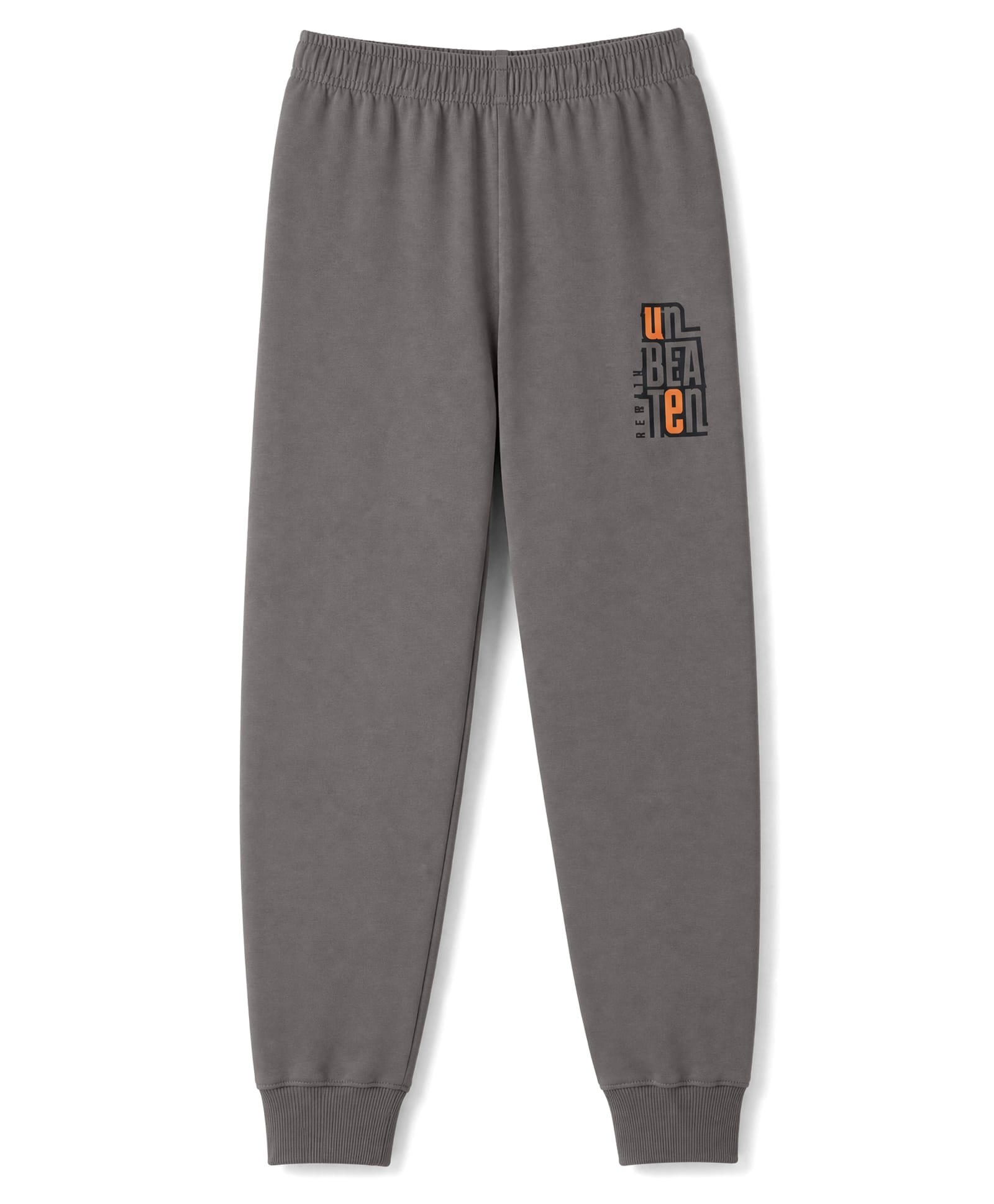 Doreme Sinker Knit Full Length Lounge Pants With Unbeaten Text Print -Grey-picture-19