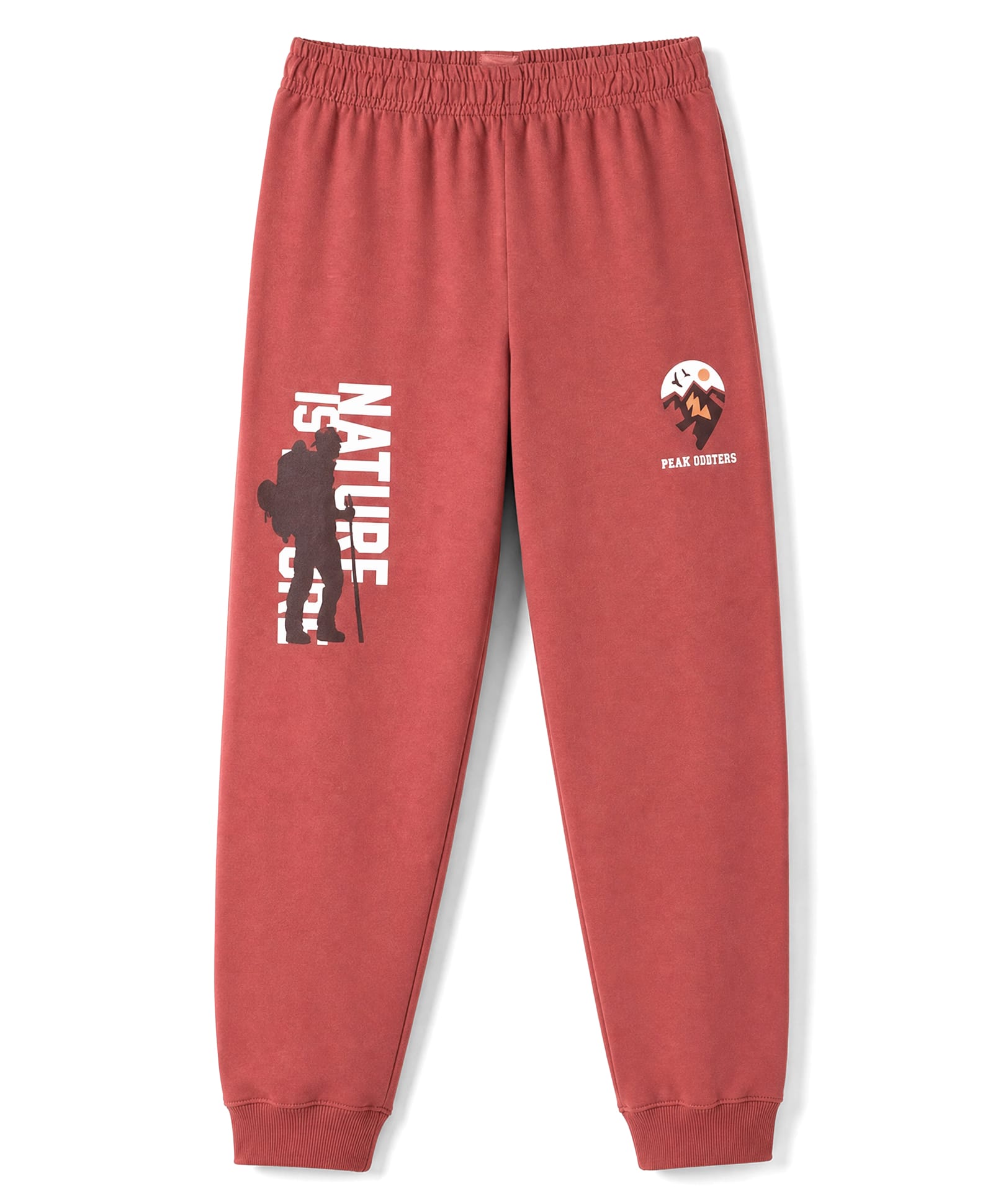 Doreme Sinker Knit Lounge And Track Pants Full Length With Text Print - Red-image-39