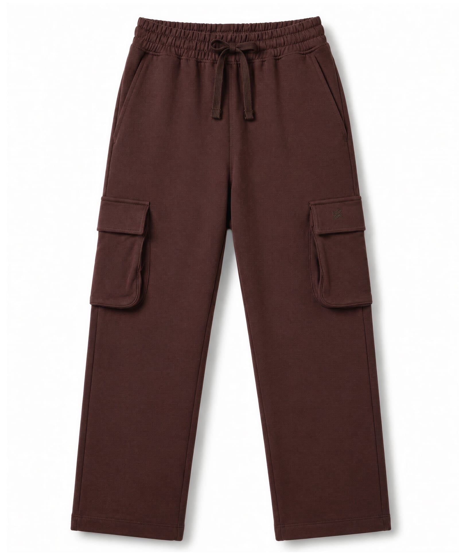 Doreme Sinker Knit Full Length Solid Lounge Pant With Cargo Pockets - Brown-picture-11