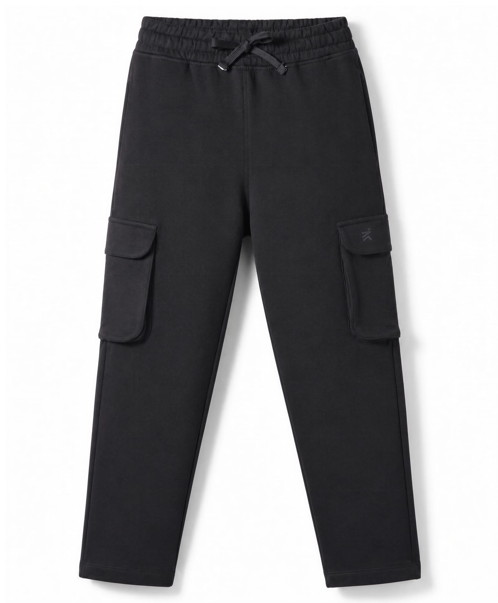 Doreme Sinker Knit Full Length Solid Lounge Pant With Cargo Pockets - Black-picture-19