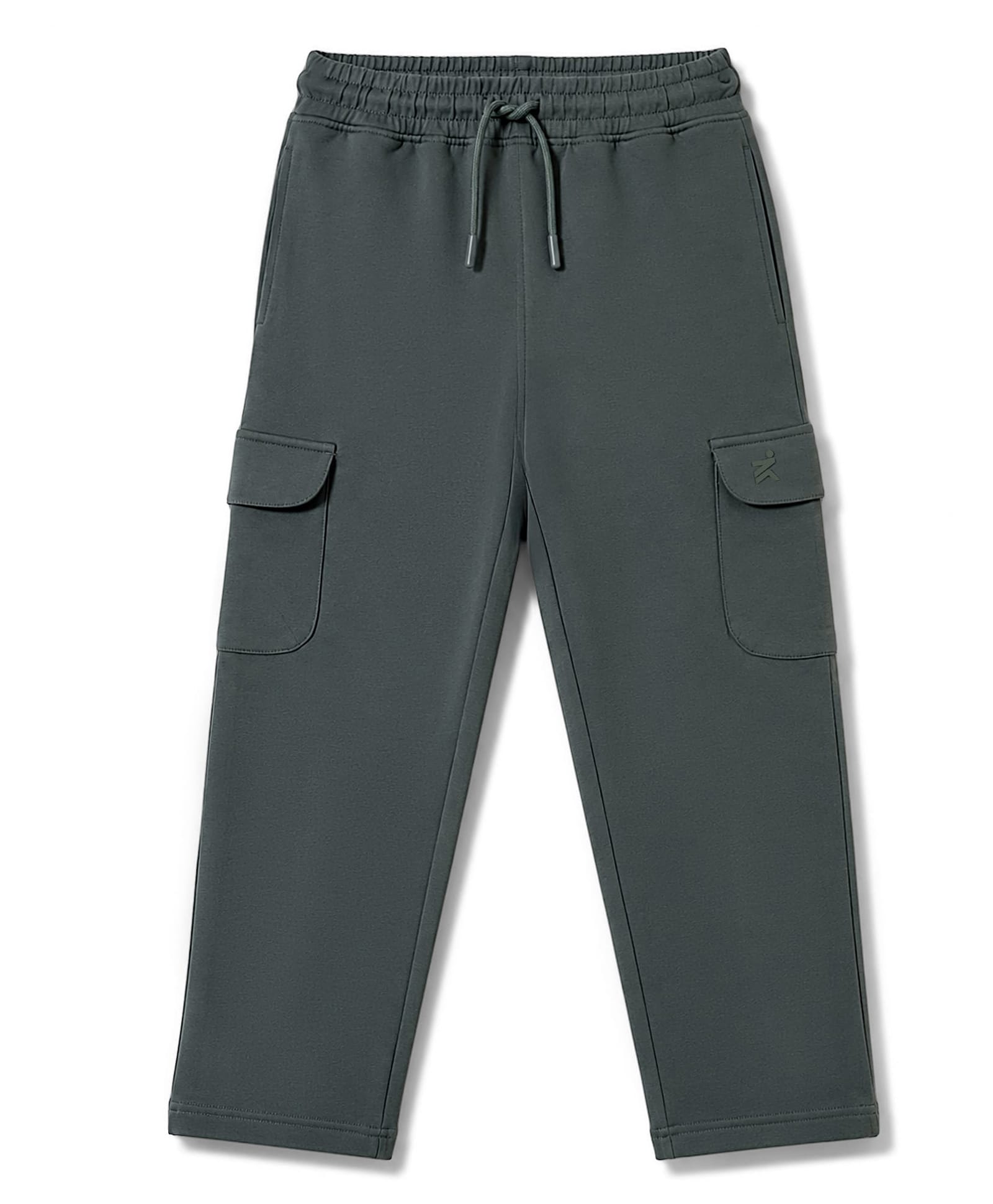 Doreme Sinker Knit Full Length Solid Lounge Pant With Cargo Pockets - Grey-picture-18
