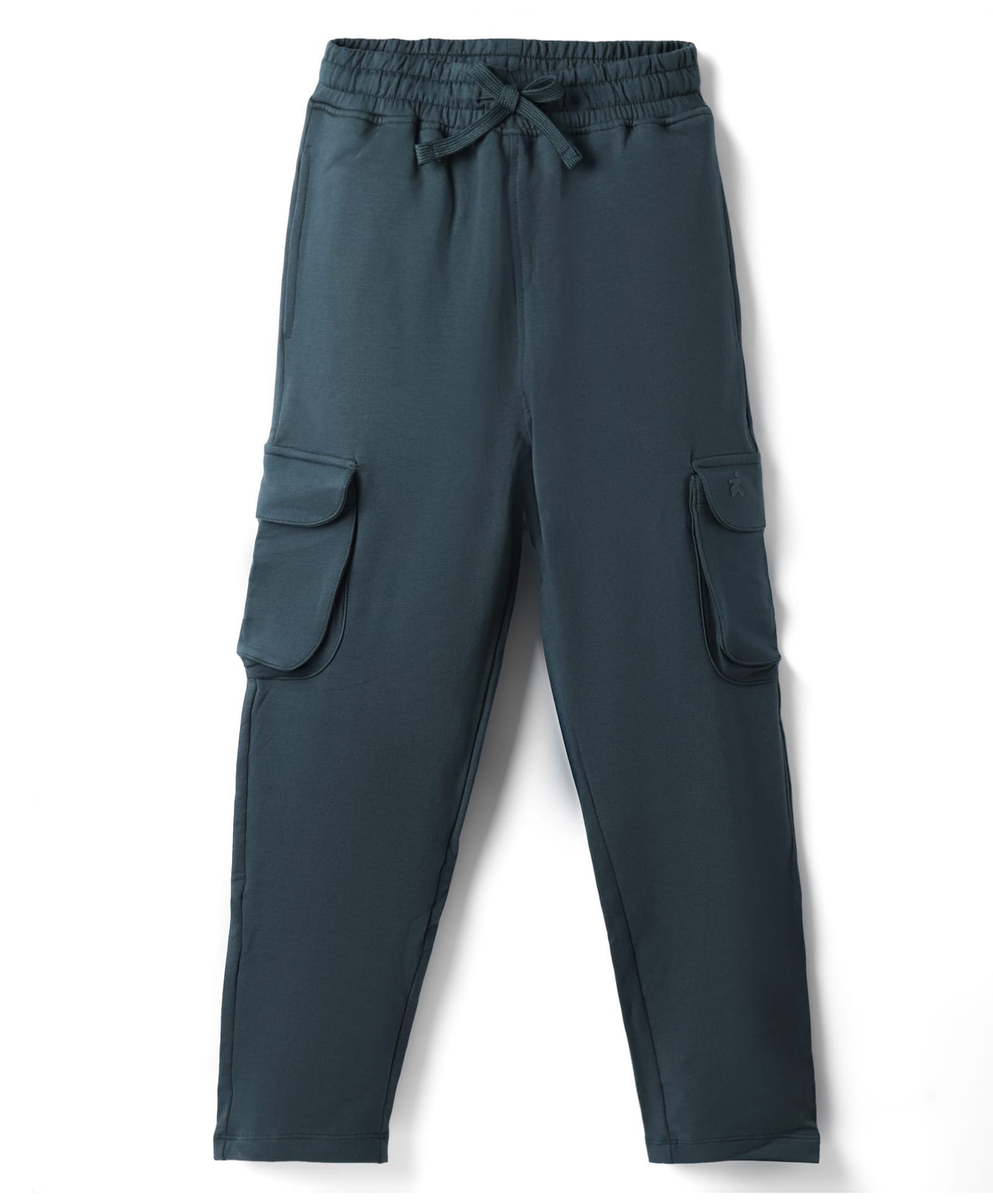 Doreme Sinker Knit Full Length Solid Lounge Pant With Cargo Pockets - Dark Green-picture-19