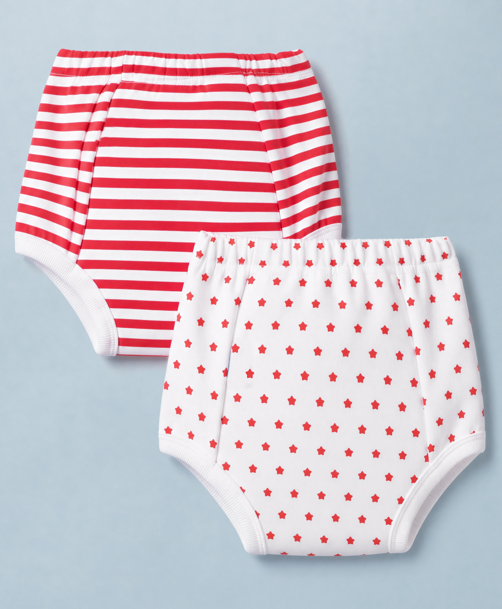 Ben Benny Single Jersey Knit Striped Shorts With Star Print Pack of 2 - White & Red-picture-14