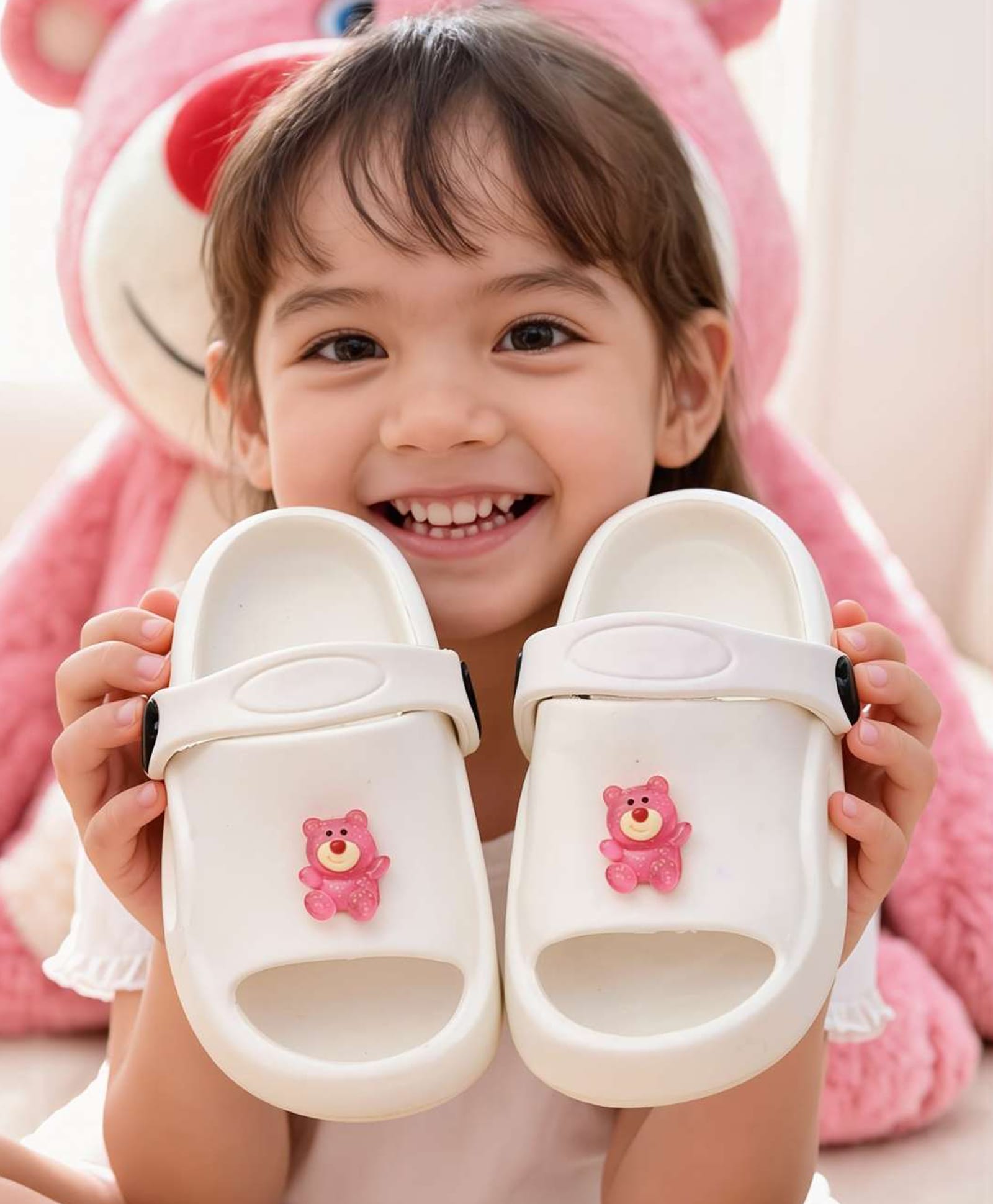 Yellow Bee Disney Pixar Toy Story Featuring Glitter Embellished Lotso Applique Detailed Slingback Sandals - White-picture-25