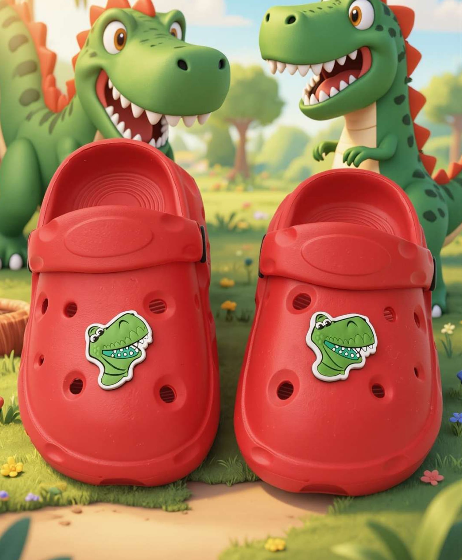 Yellow Bee Disney Pixar Toy Story Featuring Rex Applique Detailed Perforated Slingback Clogs - Red-picture-41