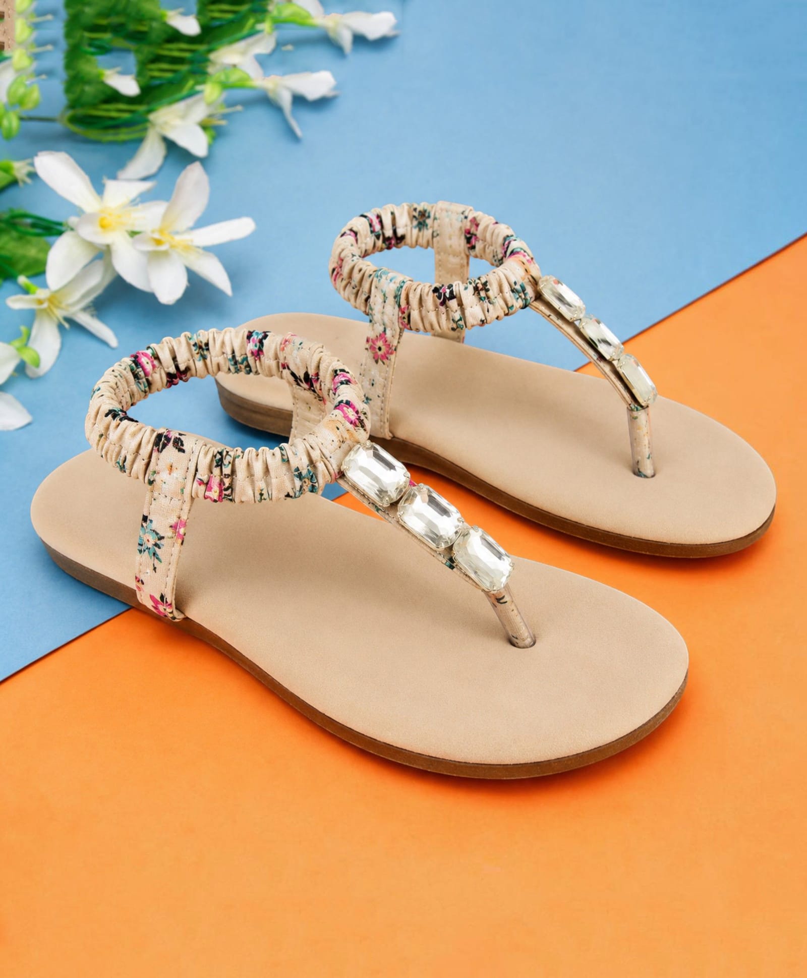 Freeplay Stone Embellished Sandals - Beige-picture-25