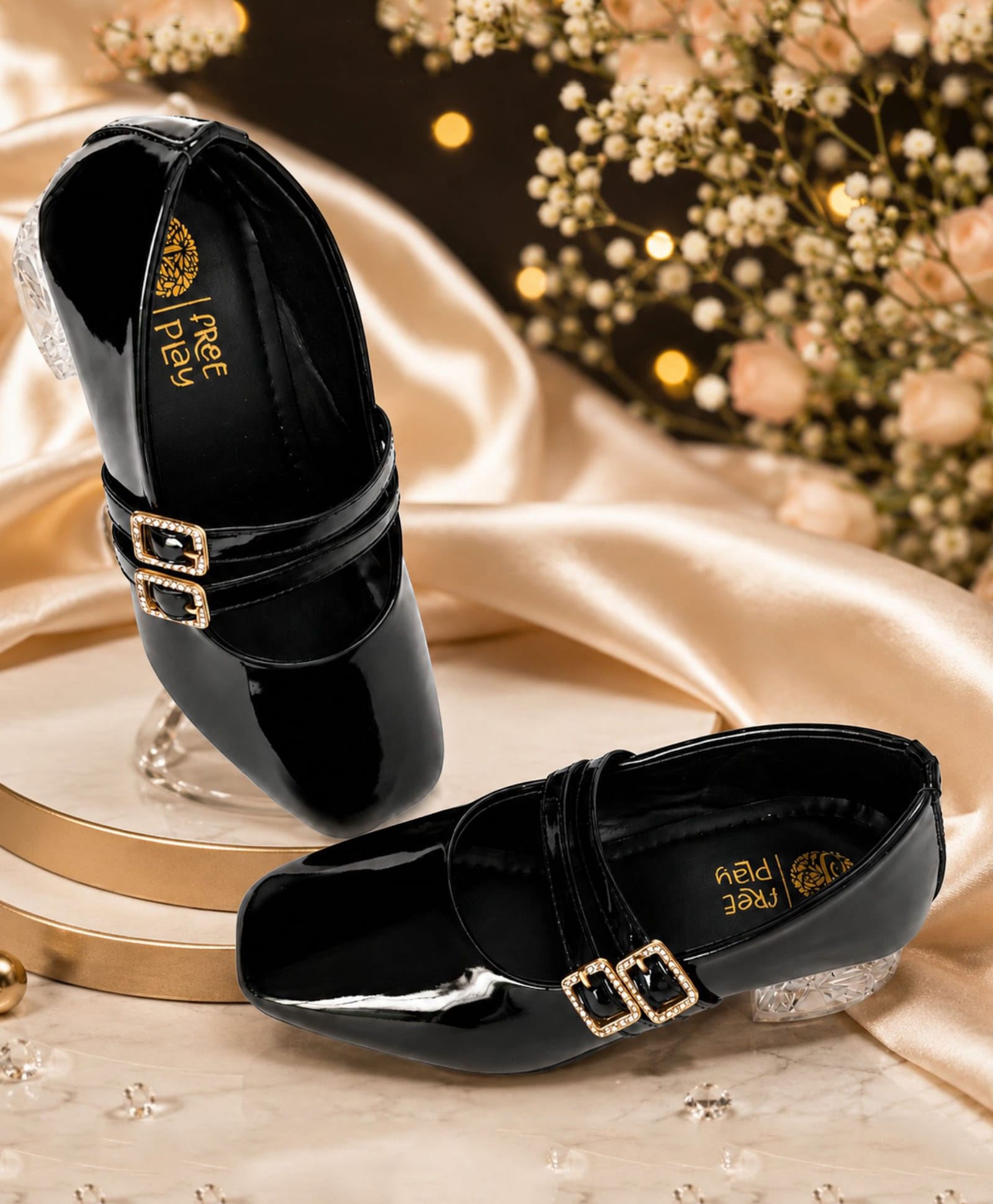 Freeplay Solid Buckle Closure Sandals - Black-image-45