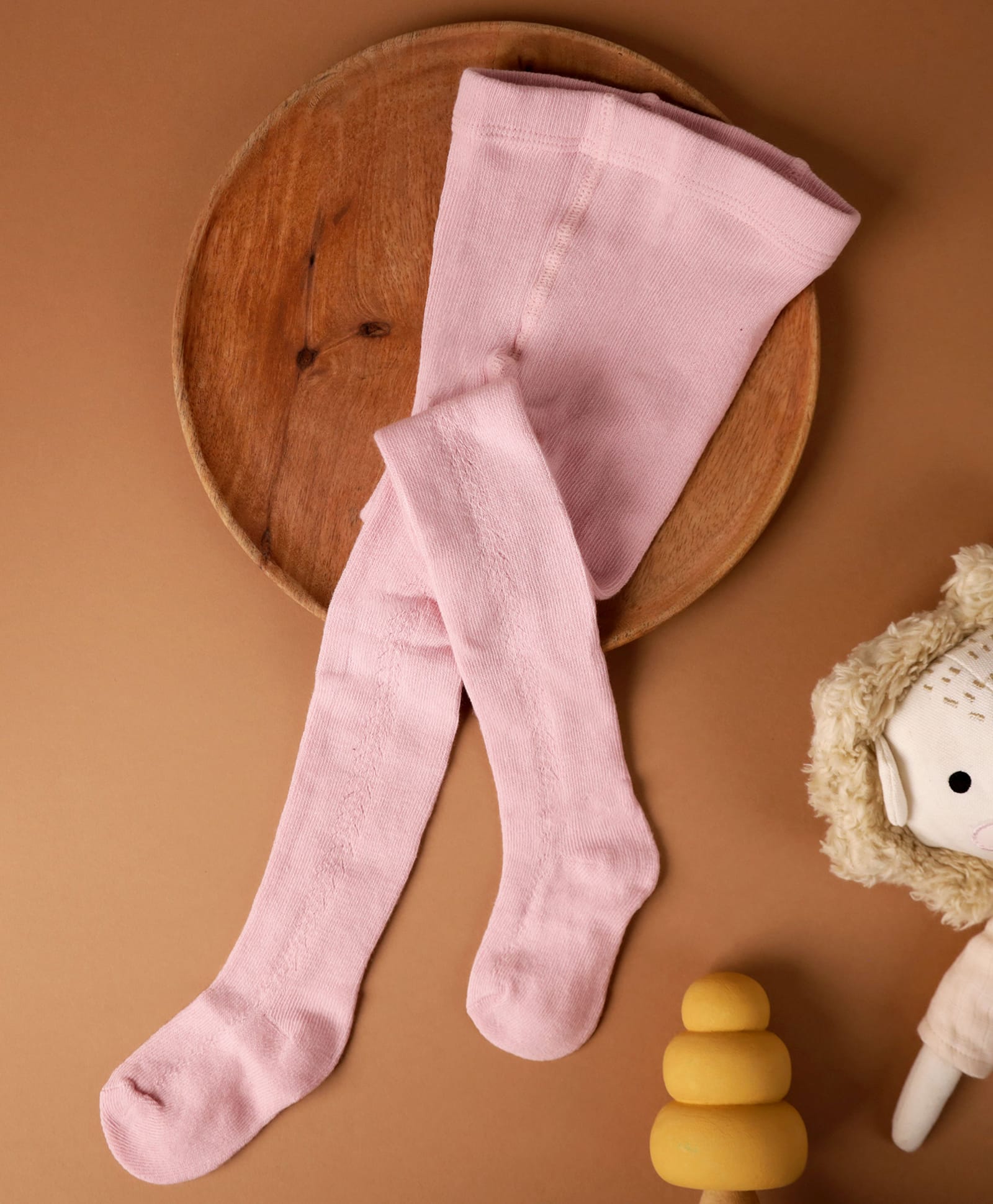 Kicks & Crawl Cotton Knit Solid Stockings - Pink-image-23