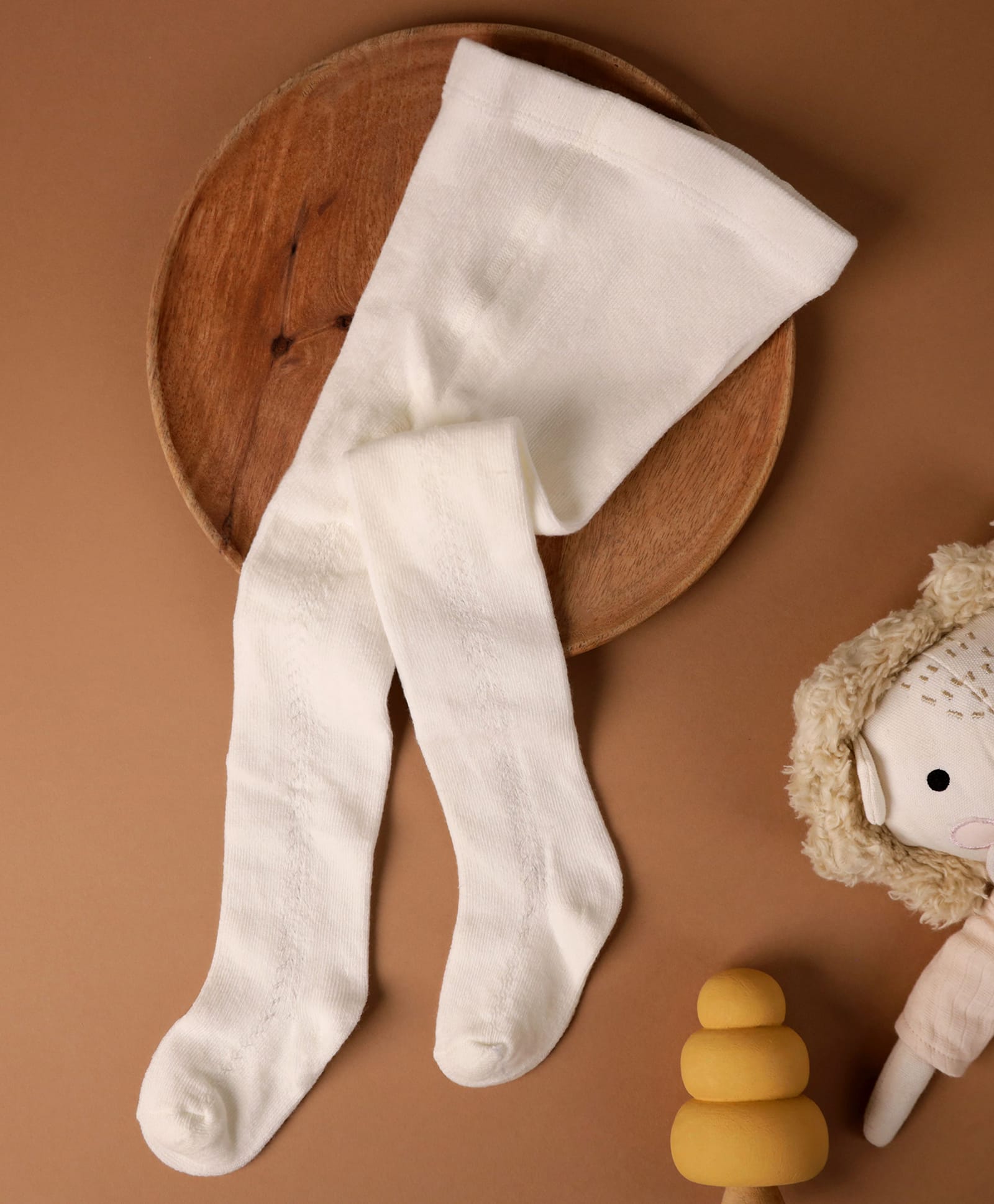 Kicks & Crawl Cotton Knit Solid Stockings - White-image-36