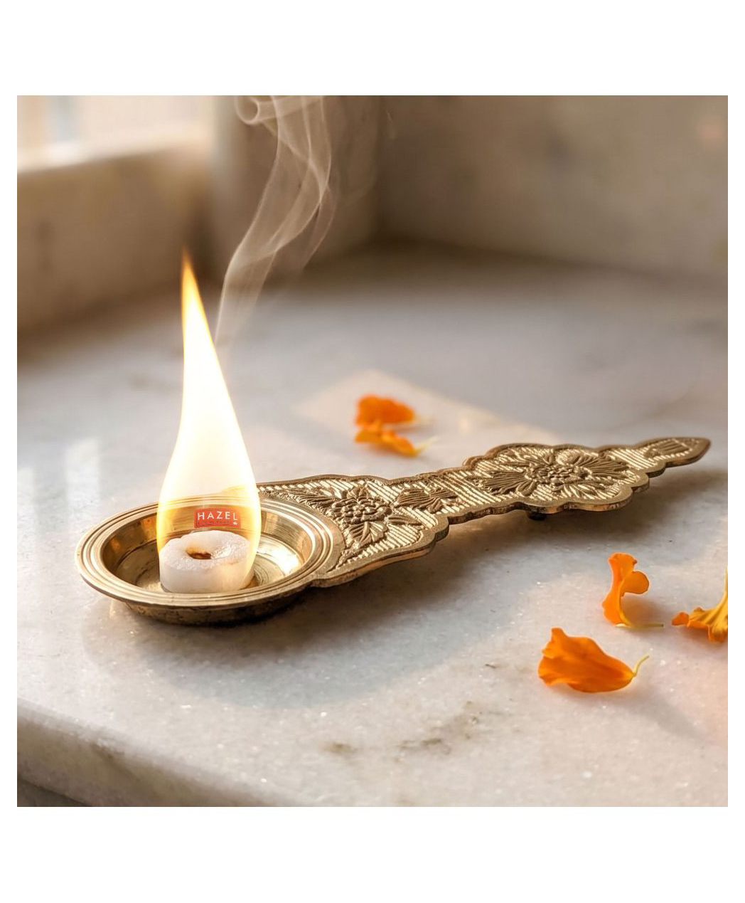 HAZEL Brass Kapoor Burner Big Size | Camphor Aarti Burner Holder for Pooja, Temple & Daily Prayer Use-picture-6