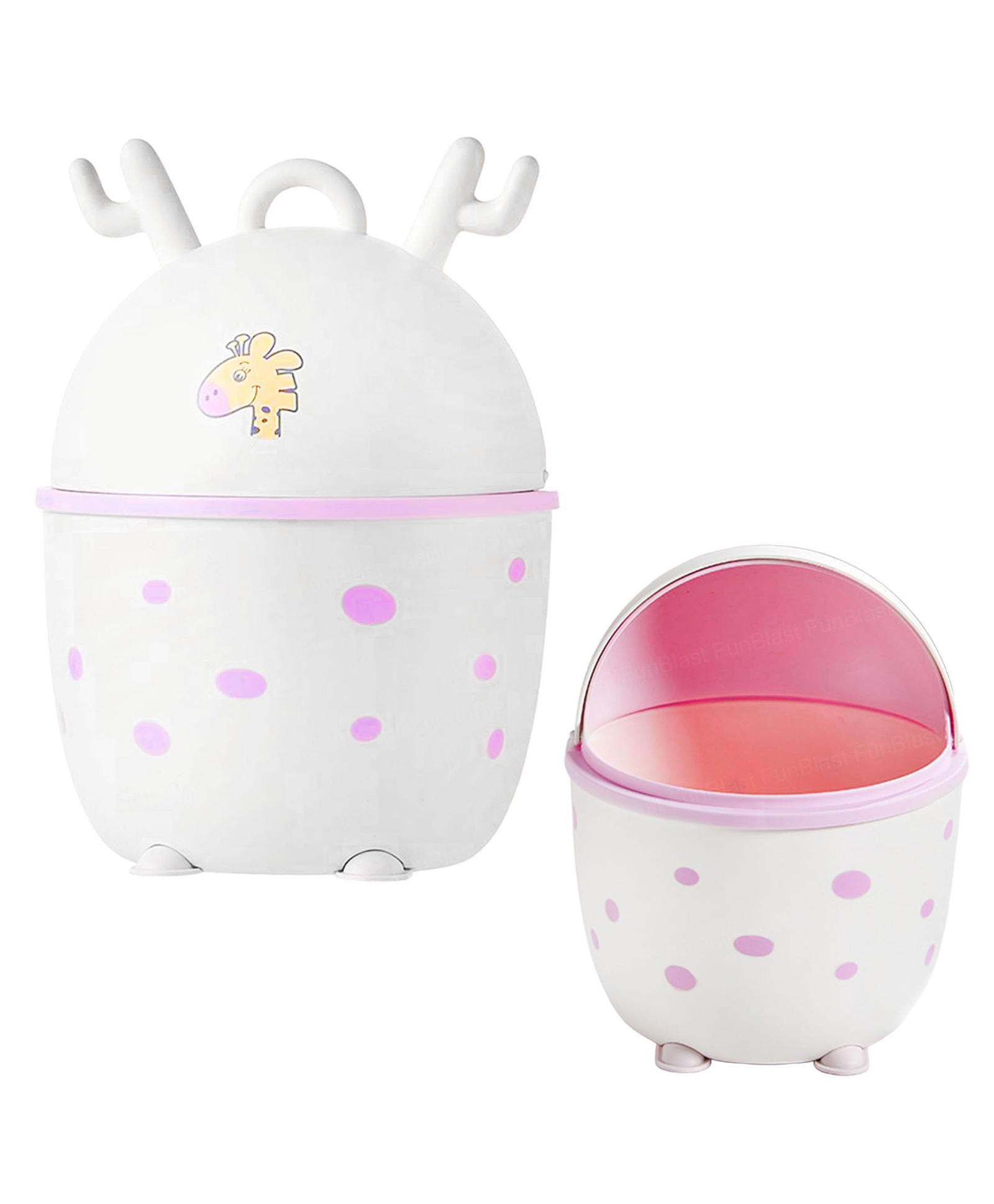 FunBlast Cute Mini Table Dustbin with Swing Top Lid Pack of 1 (Multicolor)-picture-16