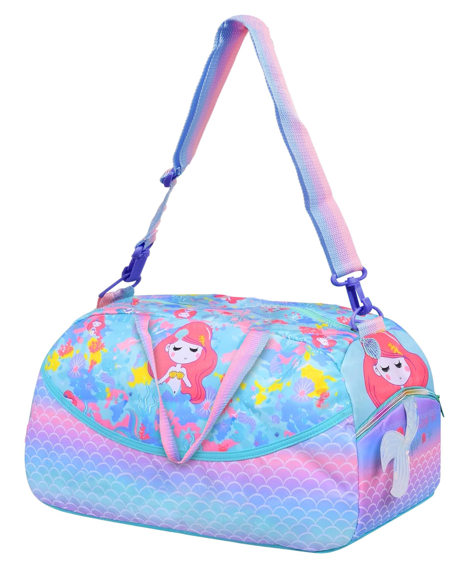 FunBlast Unicorn Theme Duffle Shoulder Bag with Multi Compartment for Travel & Gym - Pack of 1 (Multicolor)-picture-20
