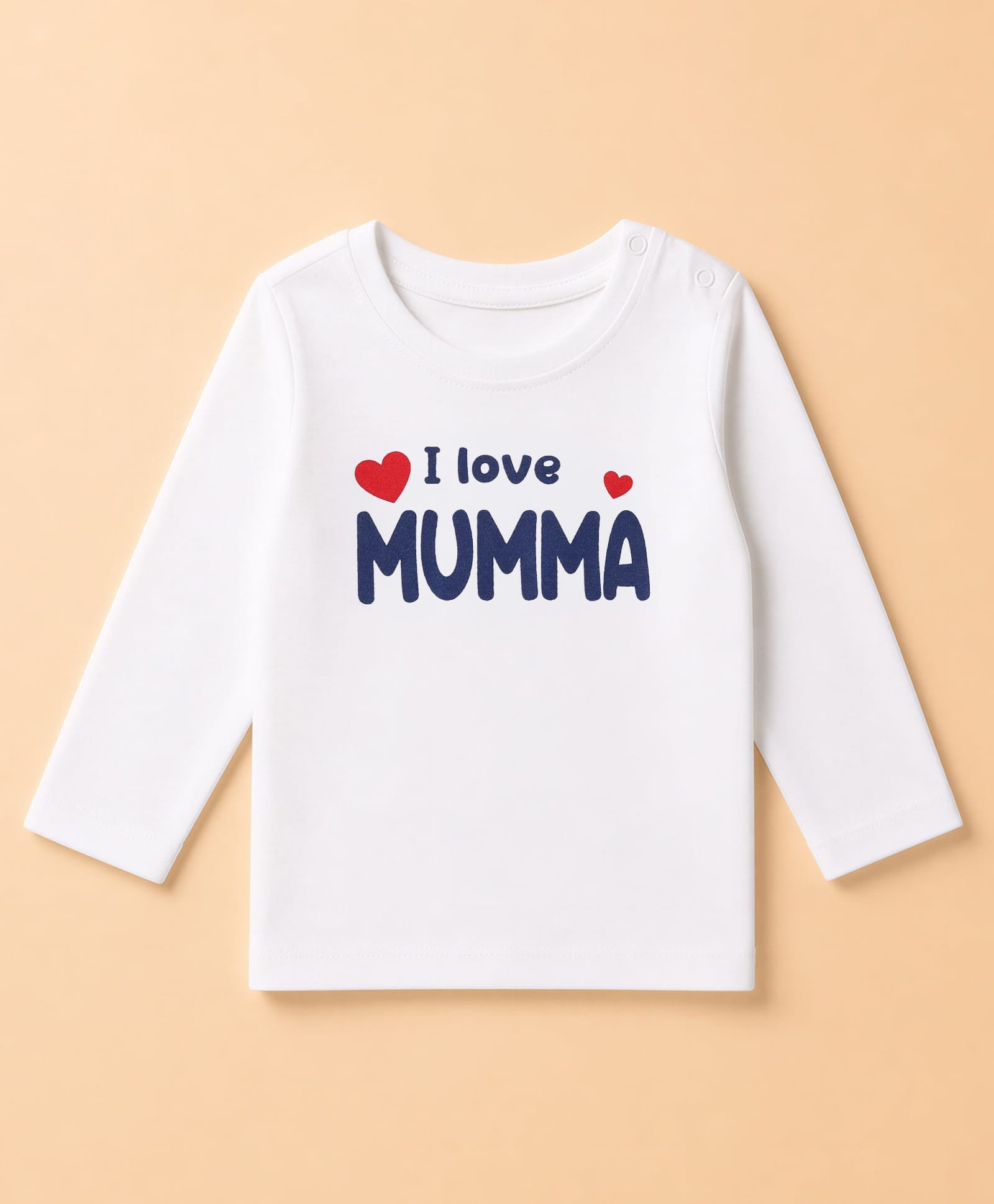 Doodle Poodle 100% Cotton Single Jersey Knit Full Sleeves T-Shirts with I Love Mumma Text Print - White-image-41