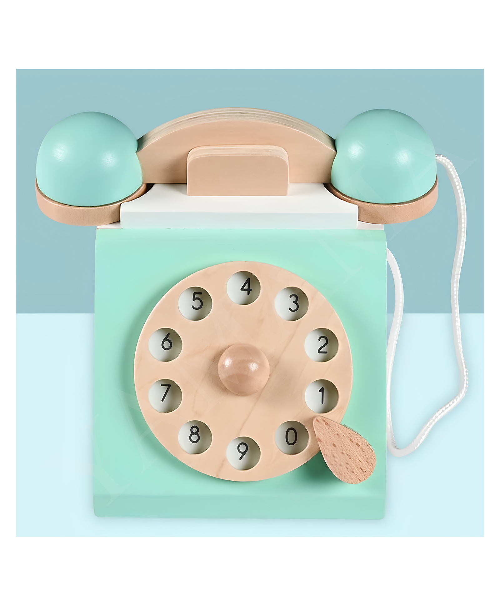 YAMAMA Wooden Style Retro Rotary Telephone Toys for Kids, Retro Vintage Dial Telephone Toy, Classic Pretend Play Phone, Interactive Early Learning Educational Role Play Kids Toys - Multicolor-image-29