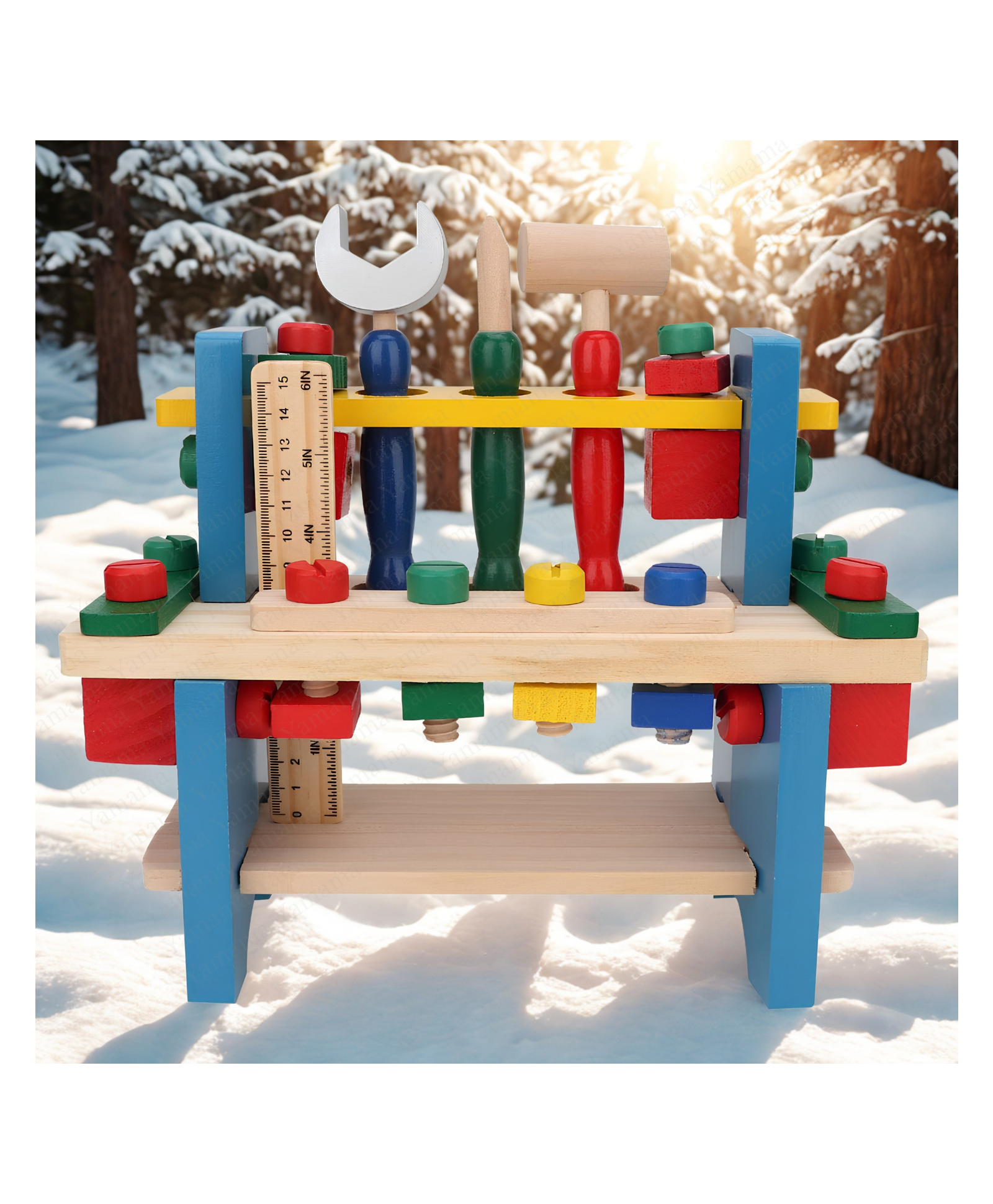 YAMAMA Kids Construction Tools Set Toy, Interactive Early Learning Educational Kids Toys, Montessori Busy Board Sensory Educational Role Play Toys for Kids - Multicolor-image-35