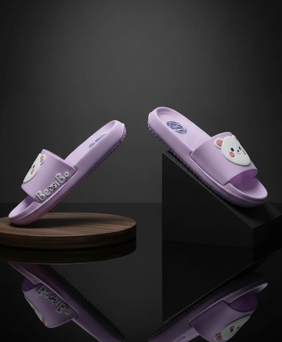 FEETWELL SHOES Bear Designed Flip Flops - Purple-picture-3