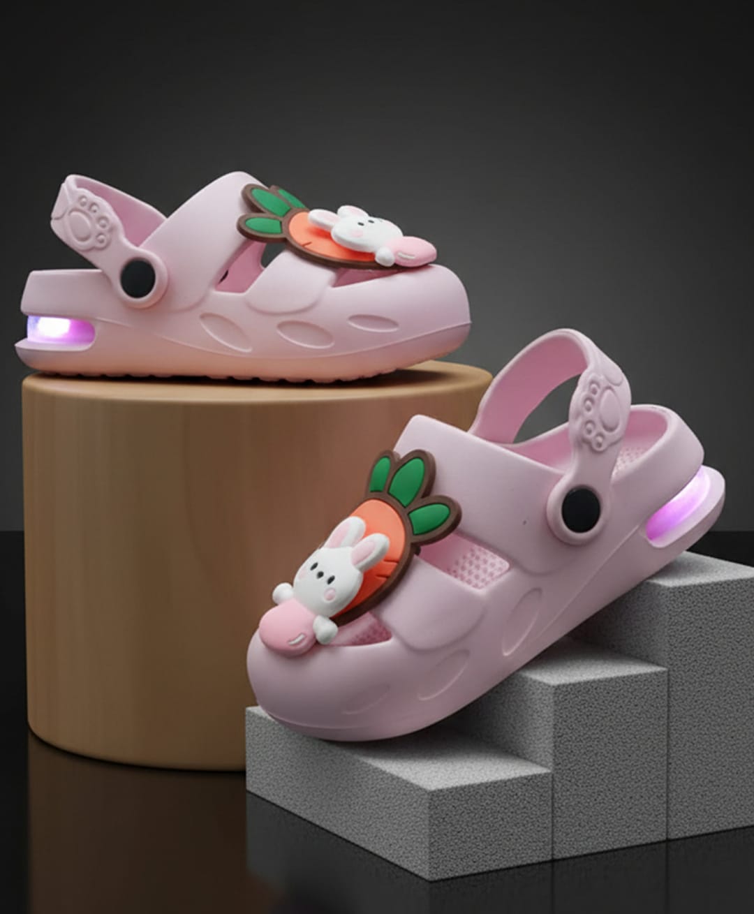 FEETWELL SHOES Bunny Applique Detailed Perforated Slingback Clogs - Pink-image-14