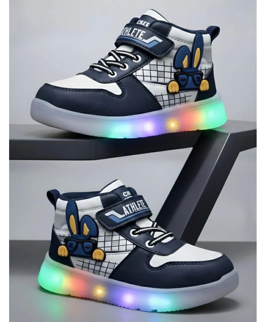 FEETWELL SHOES Bunny Applique Detailed Velcro Closure LED Shoes - Blue-picture-38