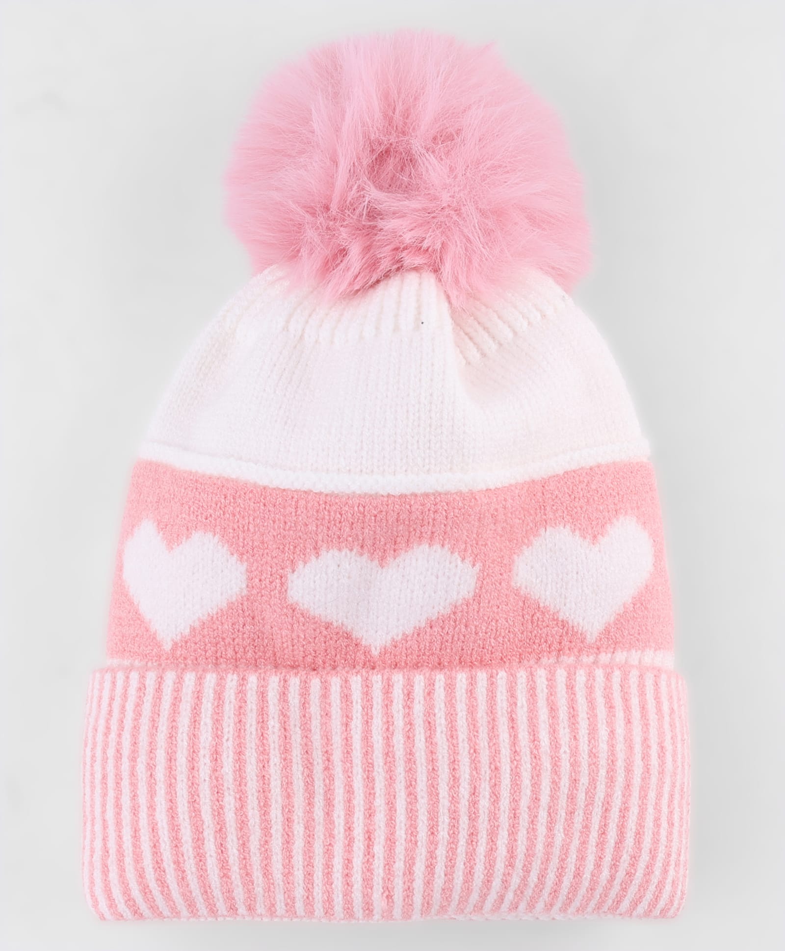 Babyhug Knit Heart Design Woollen Cap Pink - Diameter 10 cm-image-44