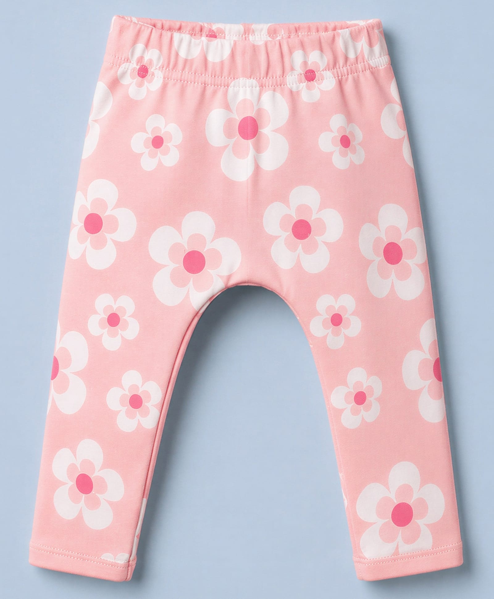 Doodle Poodle 100% Cotton Knit Full Length Floral Printed Diaper Leggings - Pink-picture-30