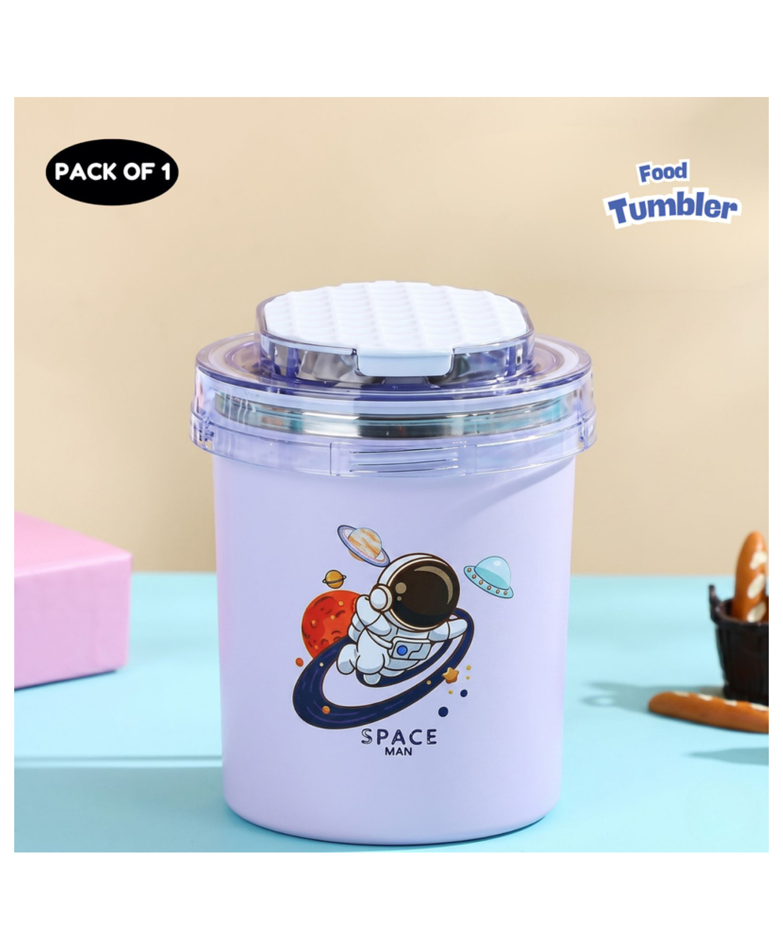 Puchku Food Soup Tumbler Stainless Steel Baby Theme Pack of 1, 530 Ml - Purple-picture-15