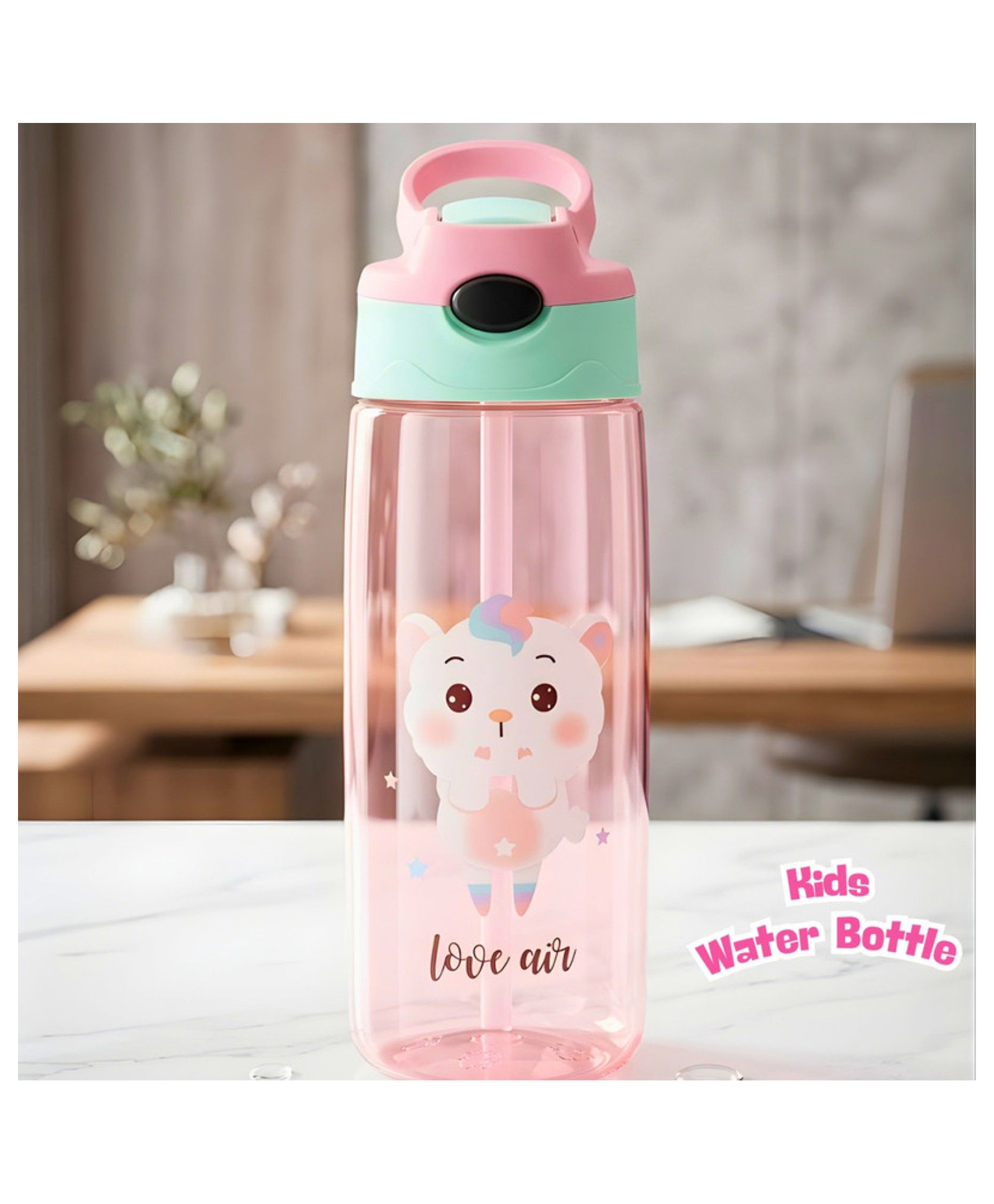 Puchku Kids School Water Bottle 550 ml perfect for bags- Pack of 1, Pink-image-44