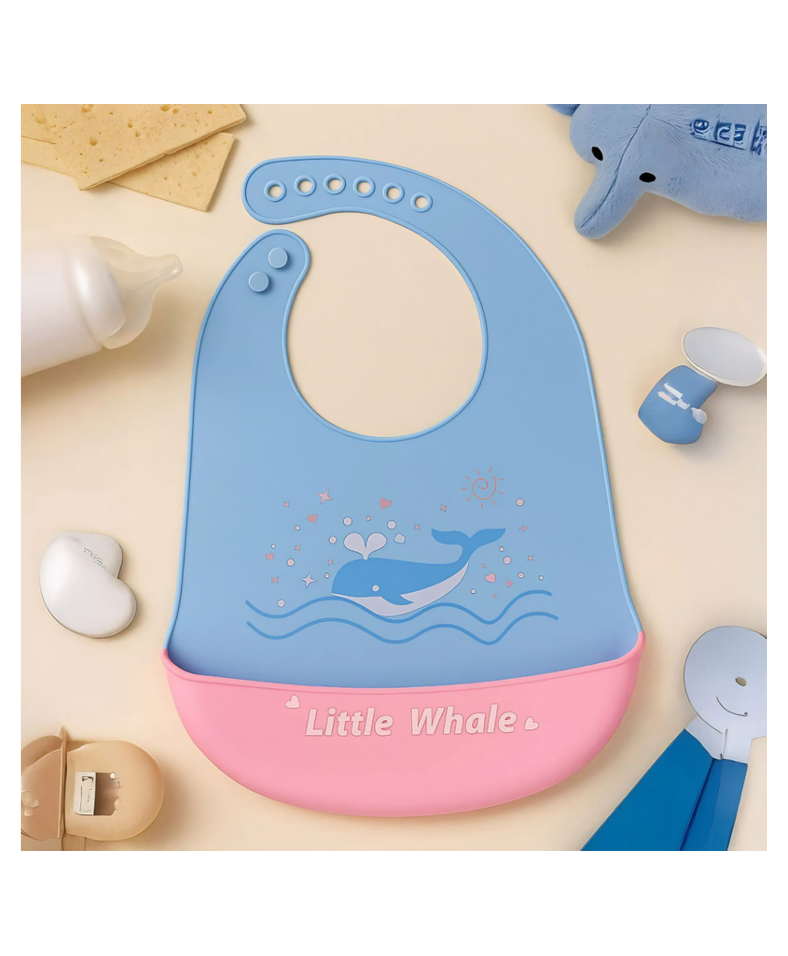 Puchku Silicone Bib for Baby Food Feeding BPA Free, Baby Apron Adjustable Straps, Built-in Food Pocket Mess Free, Waterproof, Washable & Reusable Ideal for Babies 6 to 36 Months - Blue-image-26