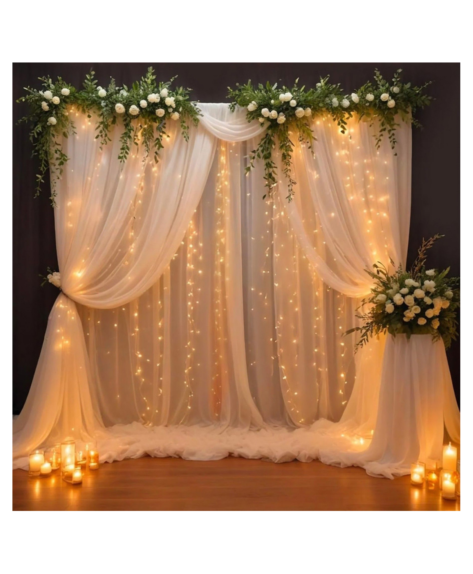 puchku white net curtain for decoration with fairy lights white canopy tent for decoration birthday backdrop for decoration background decoration cloth for wedding party wedding decor(7pcs)