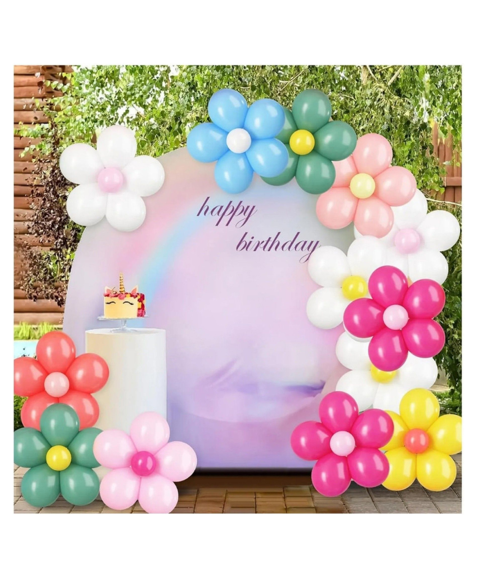 Puchku 91 Pcs Daisy Flower Balloons Diy Kit Groovy Boho Theme Party Decorations Daisy Flower Balloon Set For Groovy Retro Hippie Birthday Baby Shower Wedding Party Supplies Multicolor-image-3
