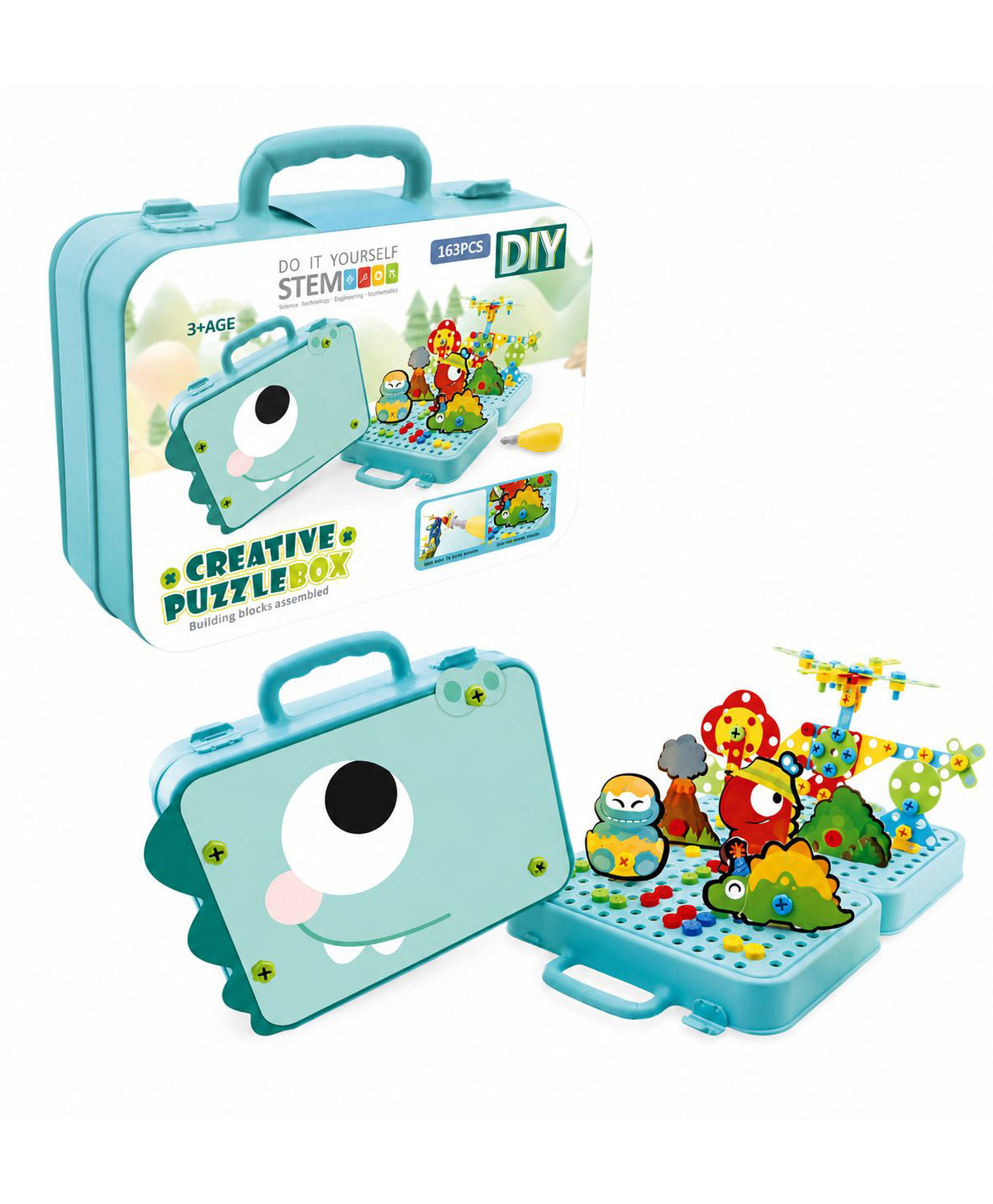 Zyamalox Creative puzzle educational toys for kids with electric screw driver montessorie toys learning activity sensory toys blocks for kids puzzle game fun (Assorted Color and Character)-picture-25