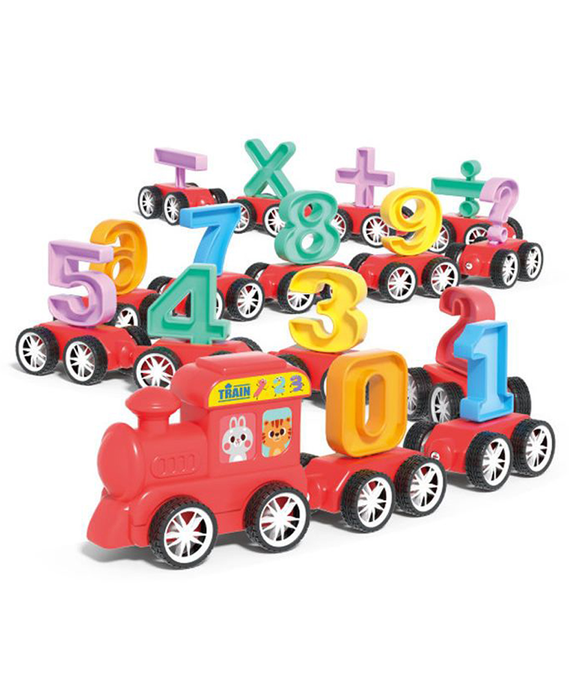 Zyamalox Number Train magnetic train toy train for kids brain development toys colorful learning train with number carriages educational train toys for kids fun (Assorted Color)-image-1