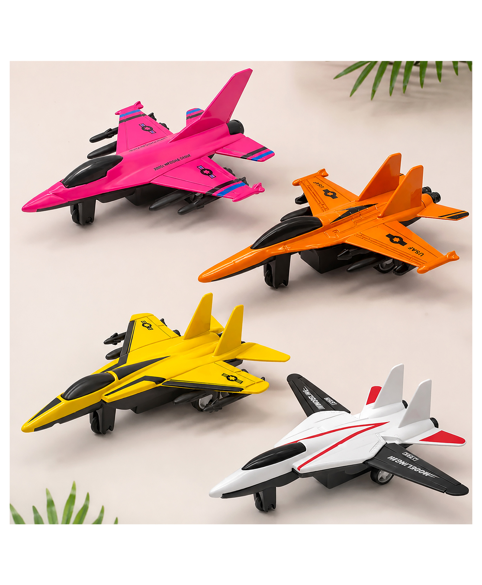 VGRASSP Set Of 4 Mini Die Cast Military Fighter Jet Toy Set For Kids - Pretend Play Alloy Metal Army Aircraft Models Gift Set With Pull Back Action For Boys And Girls - Color May Vary-picture-11