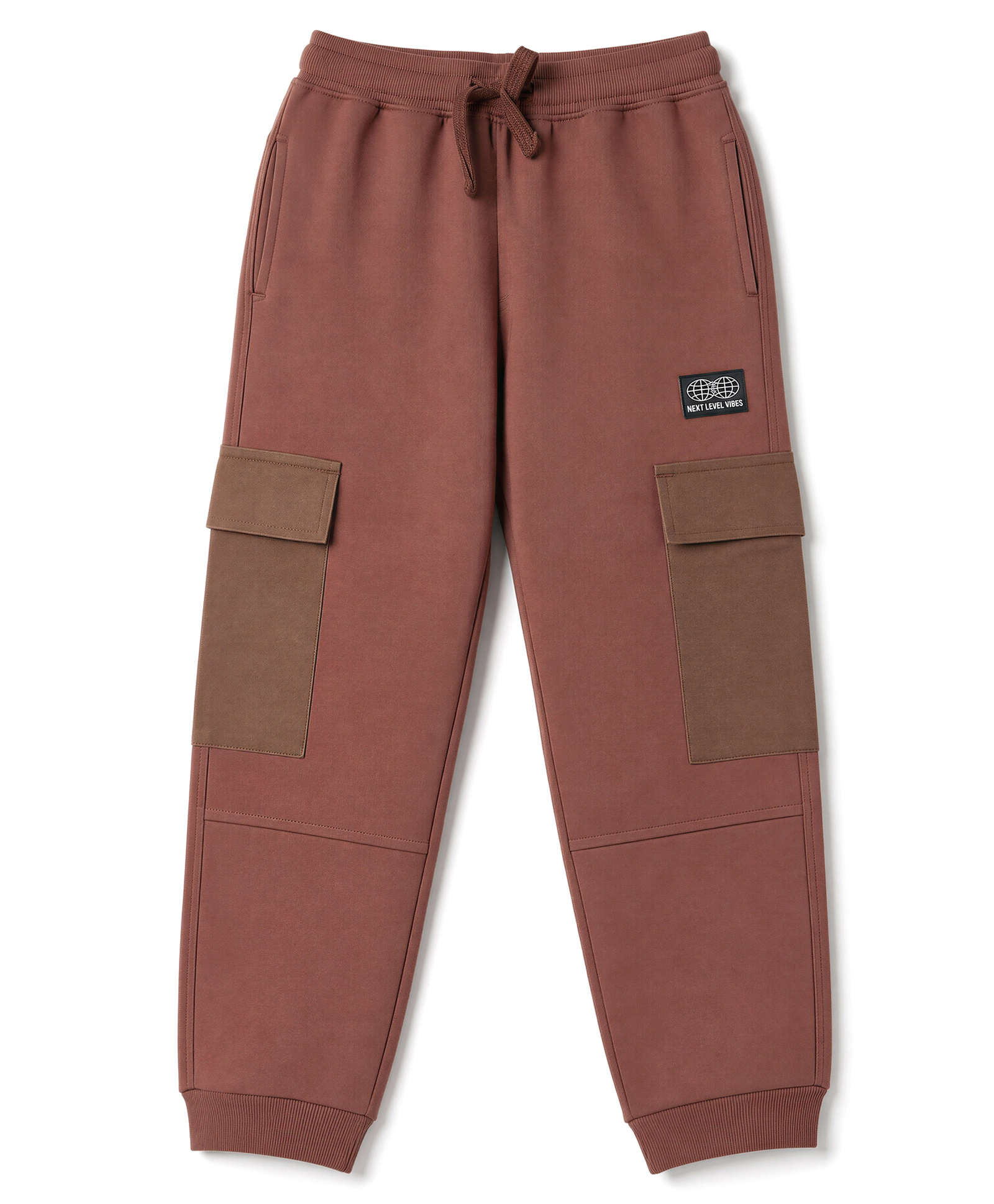Honeyhap Premium 100% Cotton Terry Knit Full Length Bio Finish Lounge Pants WIth Cargo Pockets - AZTEC-picture-21