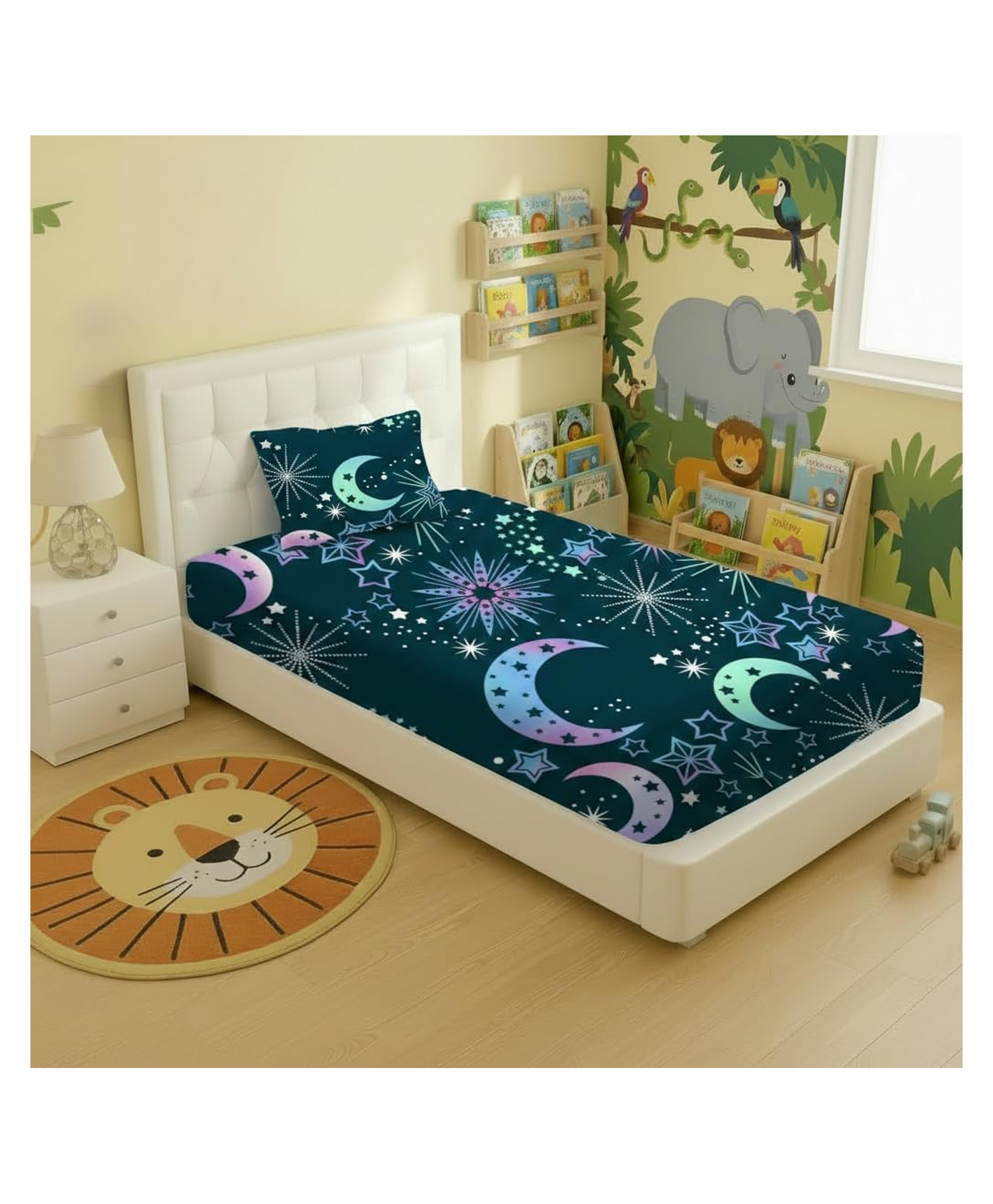 Filymore Flower Printed Single Bedsheet for Room Made with Super Soft Microfiber Bedsheet with 1 Pillow Cover (Pink & White Colour)-image-5