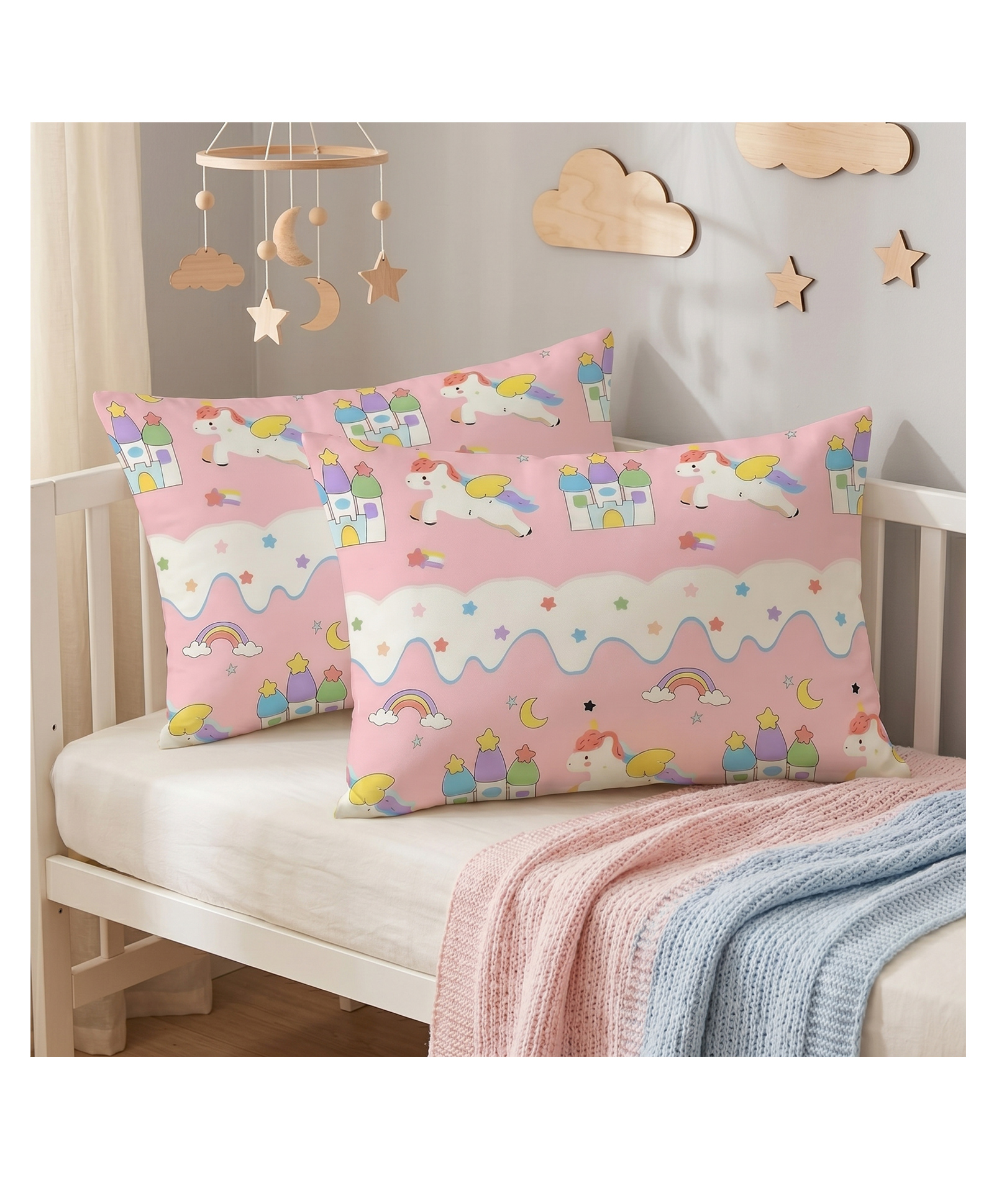 Filymore Star Printed Pillow Cover Set of 2, Soft Microfiber Pillow Cases (Only Covers, No Pillow Included), Size 17x27 Inch, Bedroom & Kids Room Decor, pink-image-9