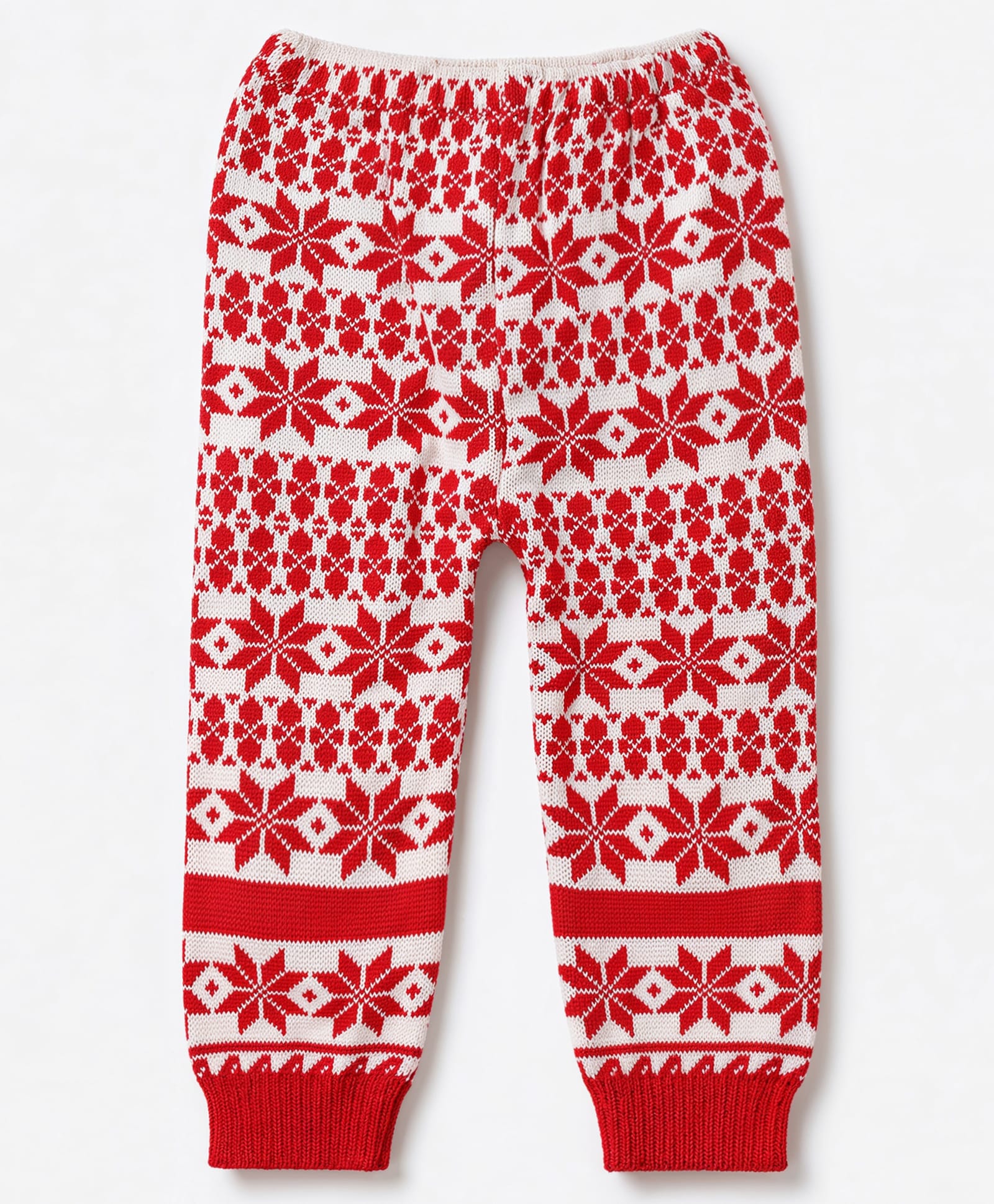 Babyhug Knit Full Length Fleece & Woollen Bottomwear With Floral Design - Red-image-9