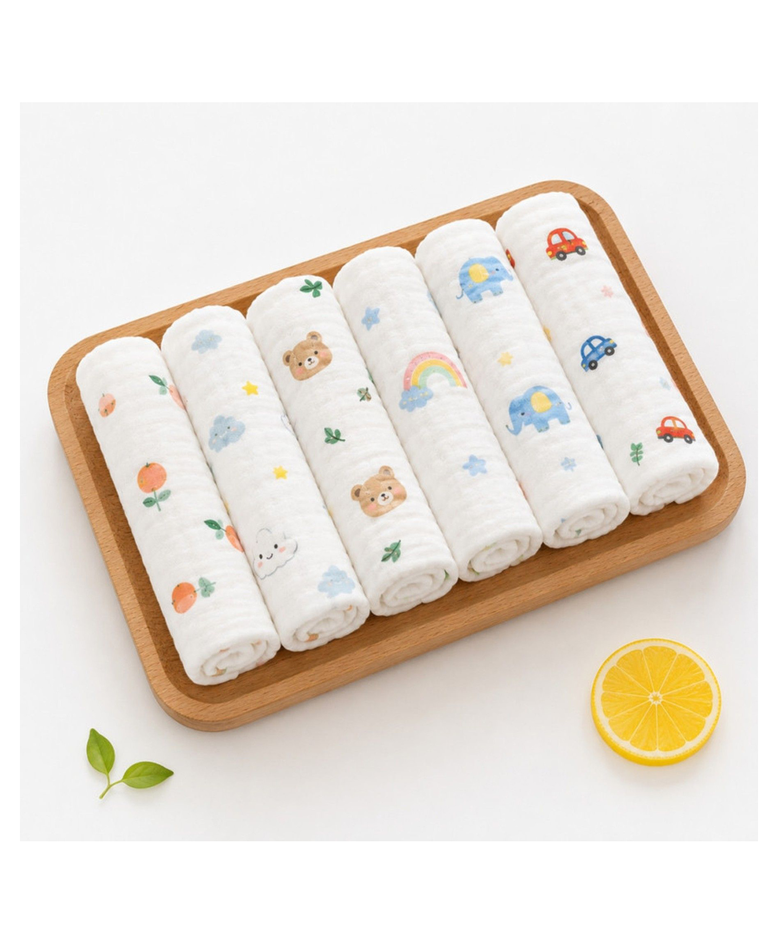 Puchku 6 Layer Ultra Soft Muslin Cotton Baby Washcloths & Napkins(Colour & Print May Vary)-image-46