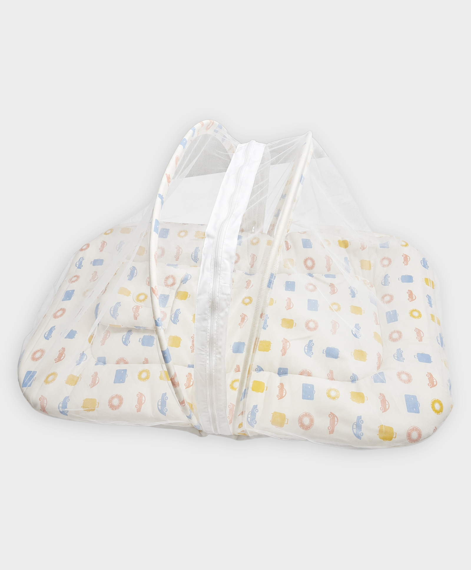 Mi Arcus 100% Cotton Filling/Net: 100% Polyester All Over Printed Soft & Breathable Net Mattress Set with Head Pillow- Multicolor-image-6