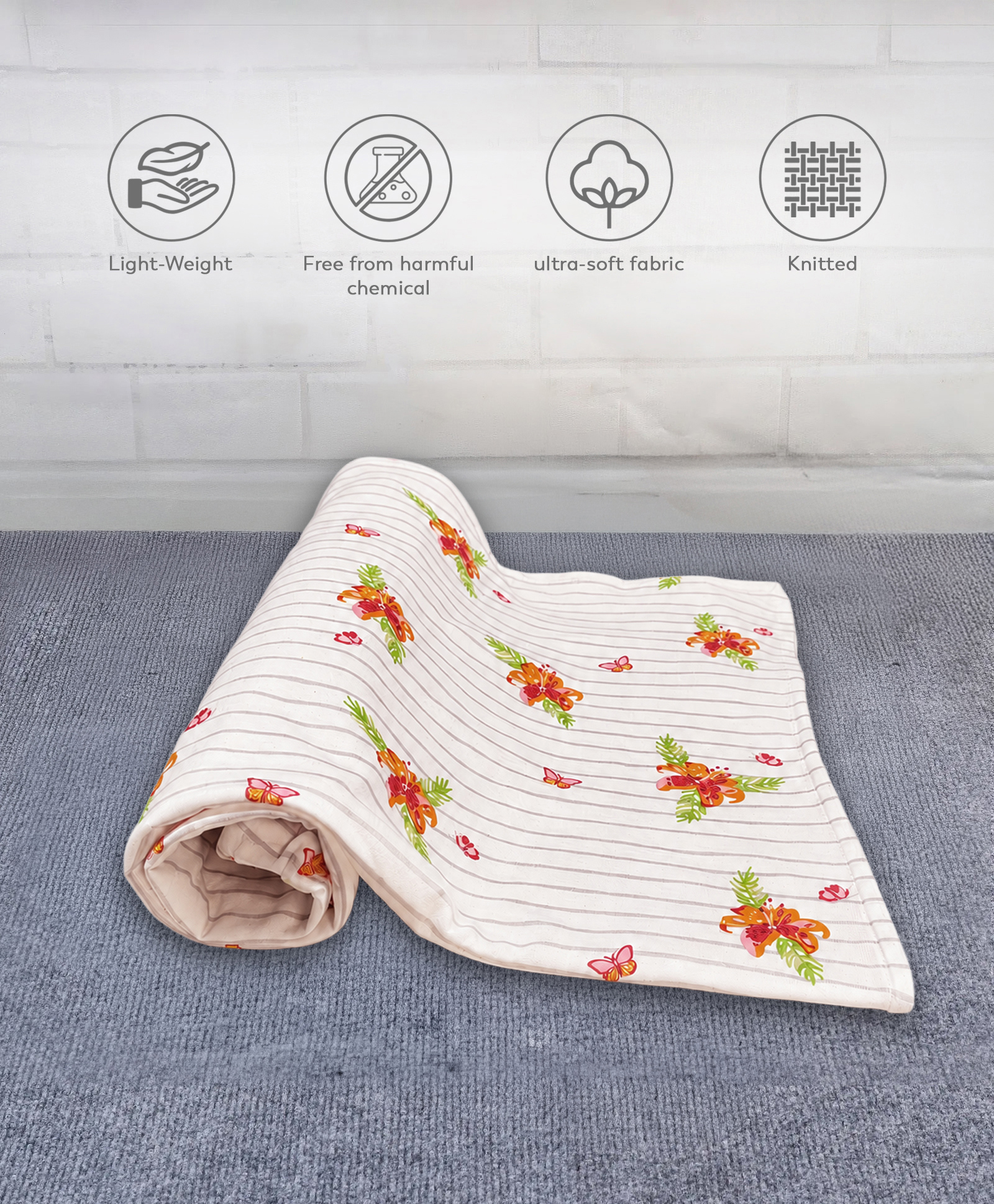 Mi Arcus 100% Cotton Soft & Breathable All Over Printed Blanket- Multicolor-image-20