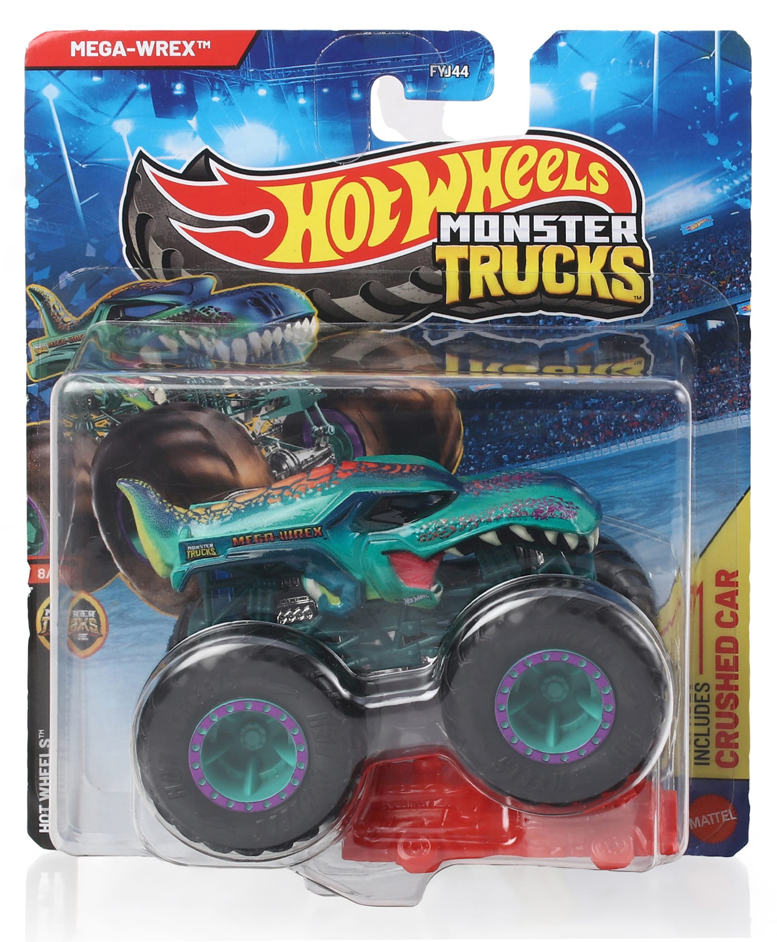 Hot Wheels Mega-Wrex Die Cast Free Wheel Free Style Dem Derby Monster Toy Truck - Green-image-13