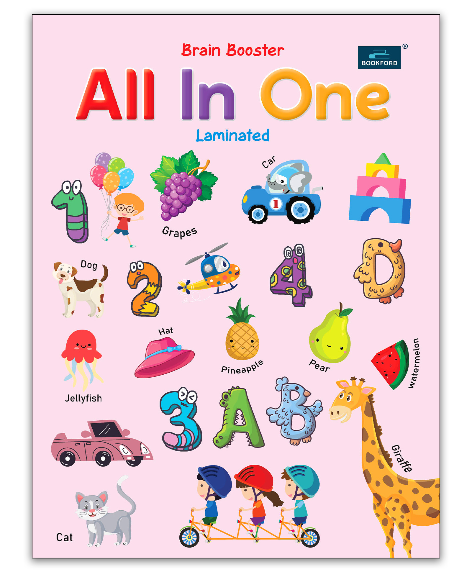 bookford publications Brain Booster All-in-One Laminated Book for Kids | Early Learning Preschool, Nursery, LKG and UKG Early Learning | Alphabet, Numbers, Shapes and More - 3+ Yrs-picture-24