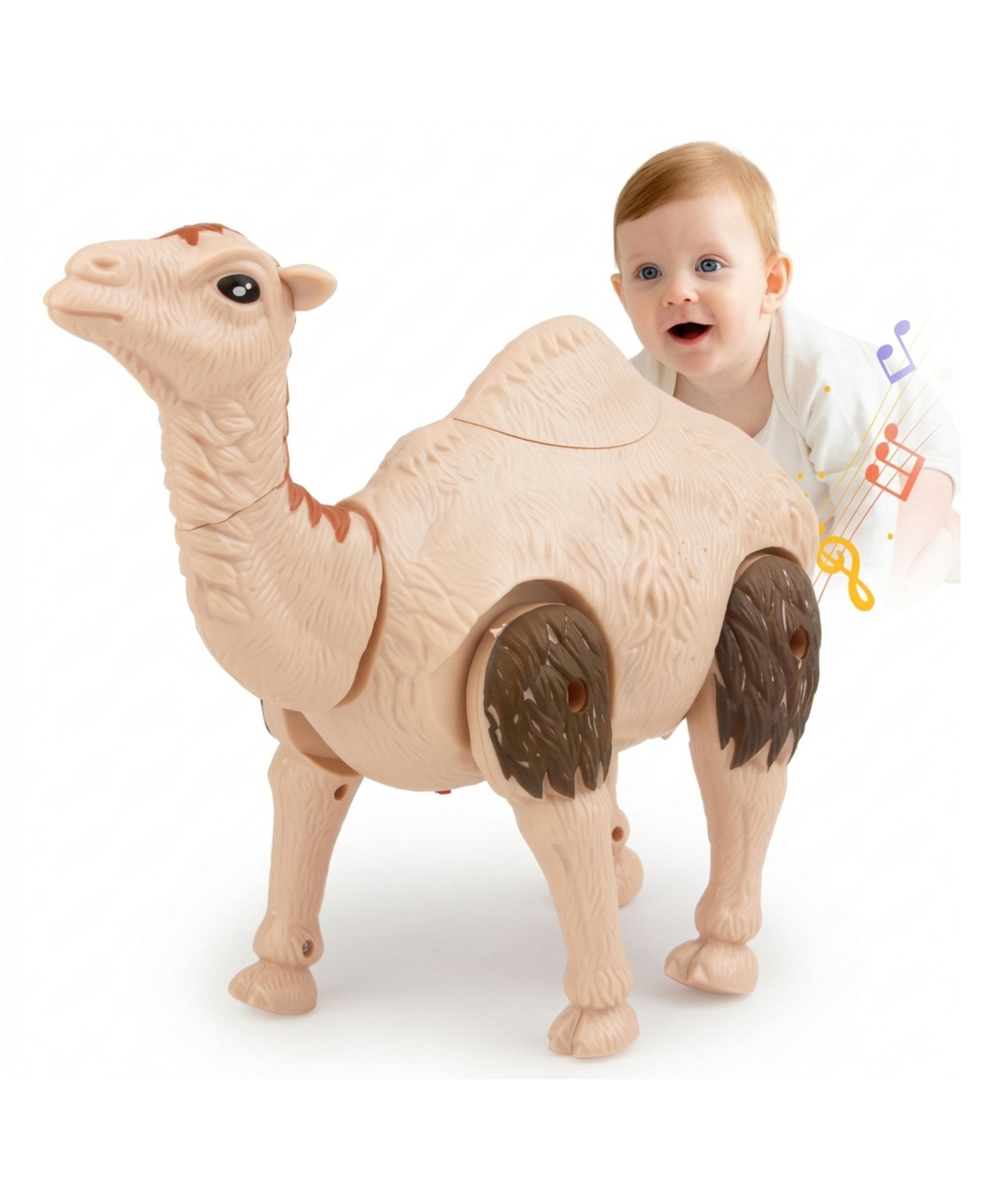 YAMAMA Musical Electric Desert Camel Toy for Kids | The Walking Desert Animal Figure with Grunting Sound and Music | Automatic Swinging Head and Tail Toys for Boys and Girls - Color May Vary-image-20