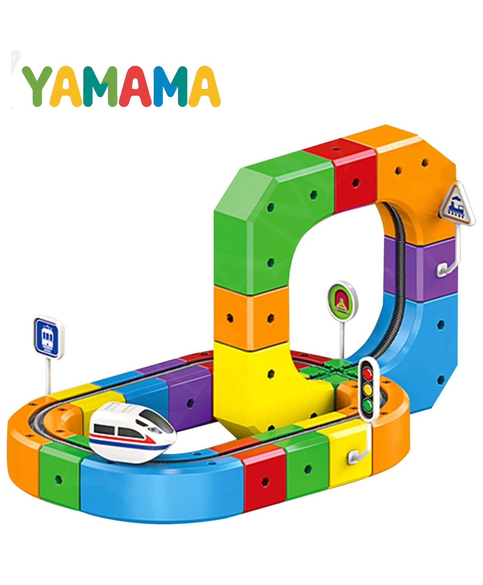 YAMAMA 3D Anti-Gravity Train Set, 3D Infinity Track with Flexible Cube Tracks Train for Kids, DIY Railroad Block Toys, 51 Pcs Anti Gravity Race Tracks with Car, Educational Building Toy - Multicolor-picture-20