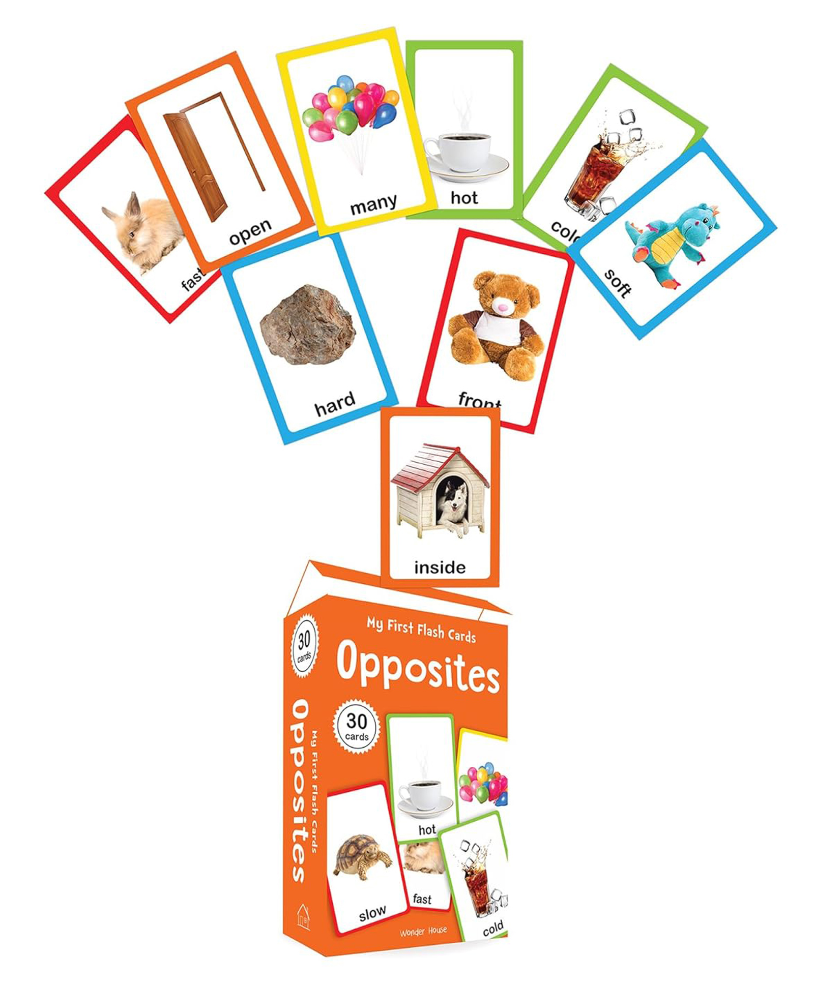wonder house books My First Flash Cards Opposites : 55 Early Learning Flash Cards For Kids, flash Crads, Pack of-1, English-picture-43